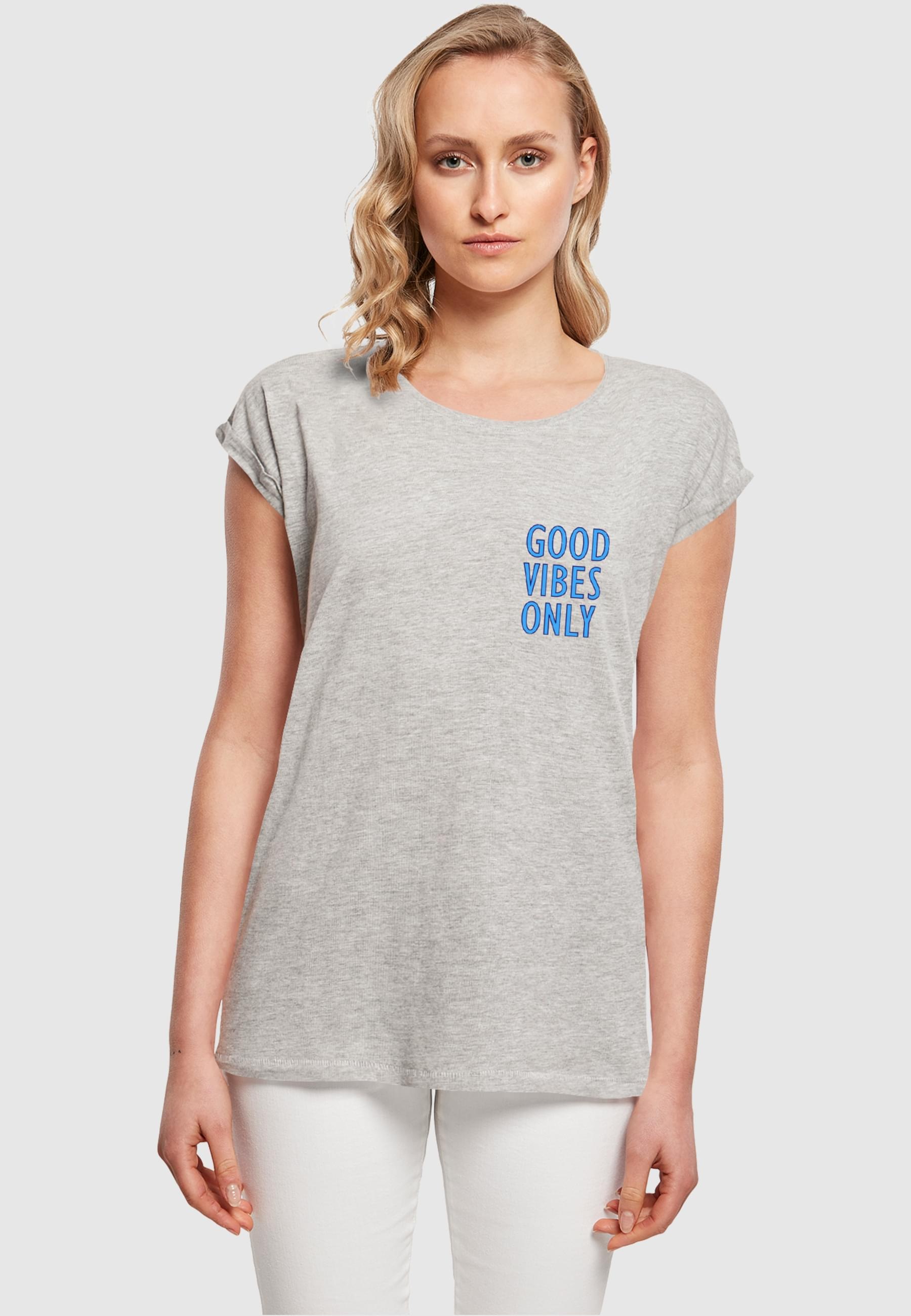 Merchcode T-Shirt »Merchcode Damen Ladies Good Vibes Only Extended Shoulder Tee«, (1 tlg.)
