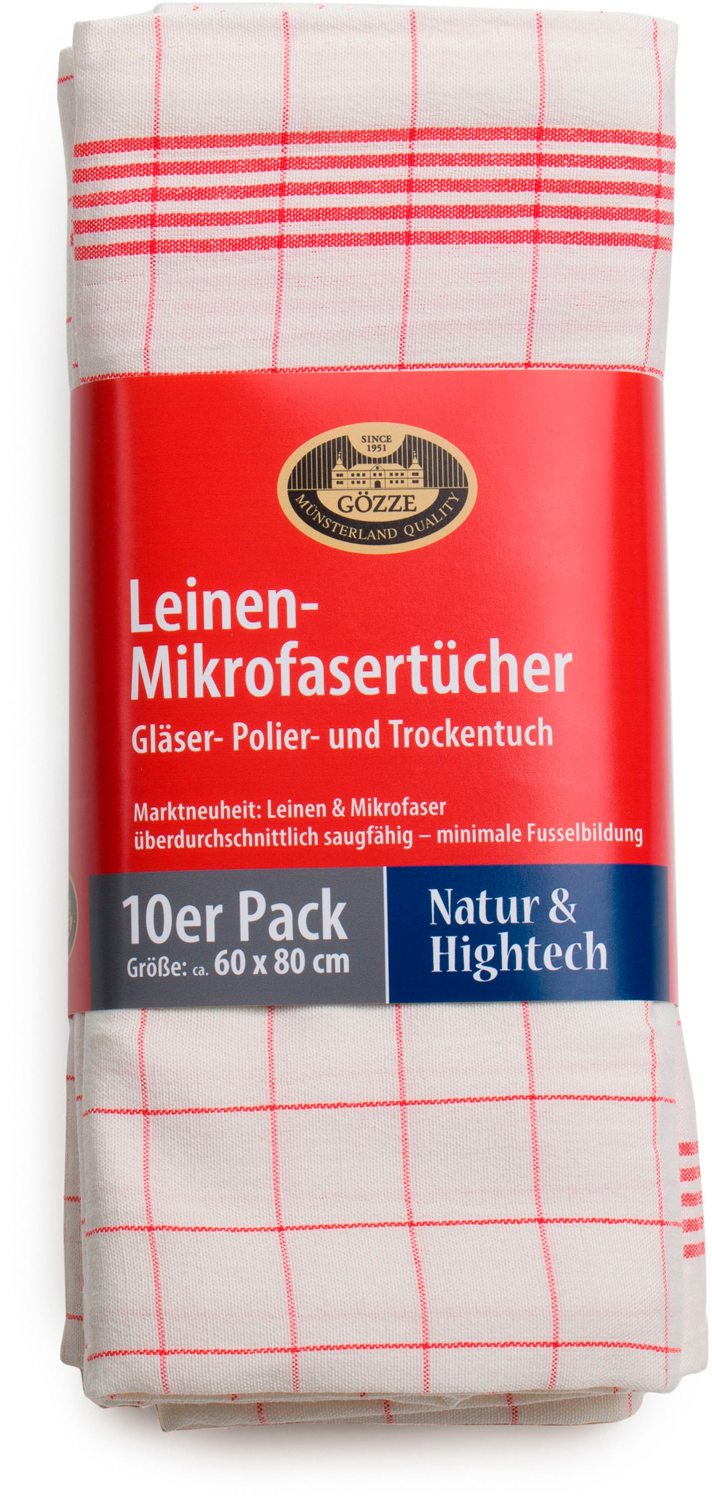 Gözze Geschirrtuch »Gläser und Poliertuch, Des. 60053, 60x80 cm«, (Set, 10 tlg.), Mikrofaser