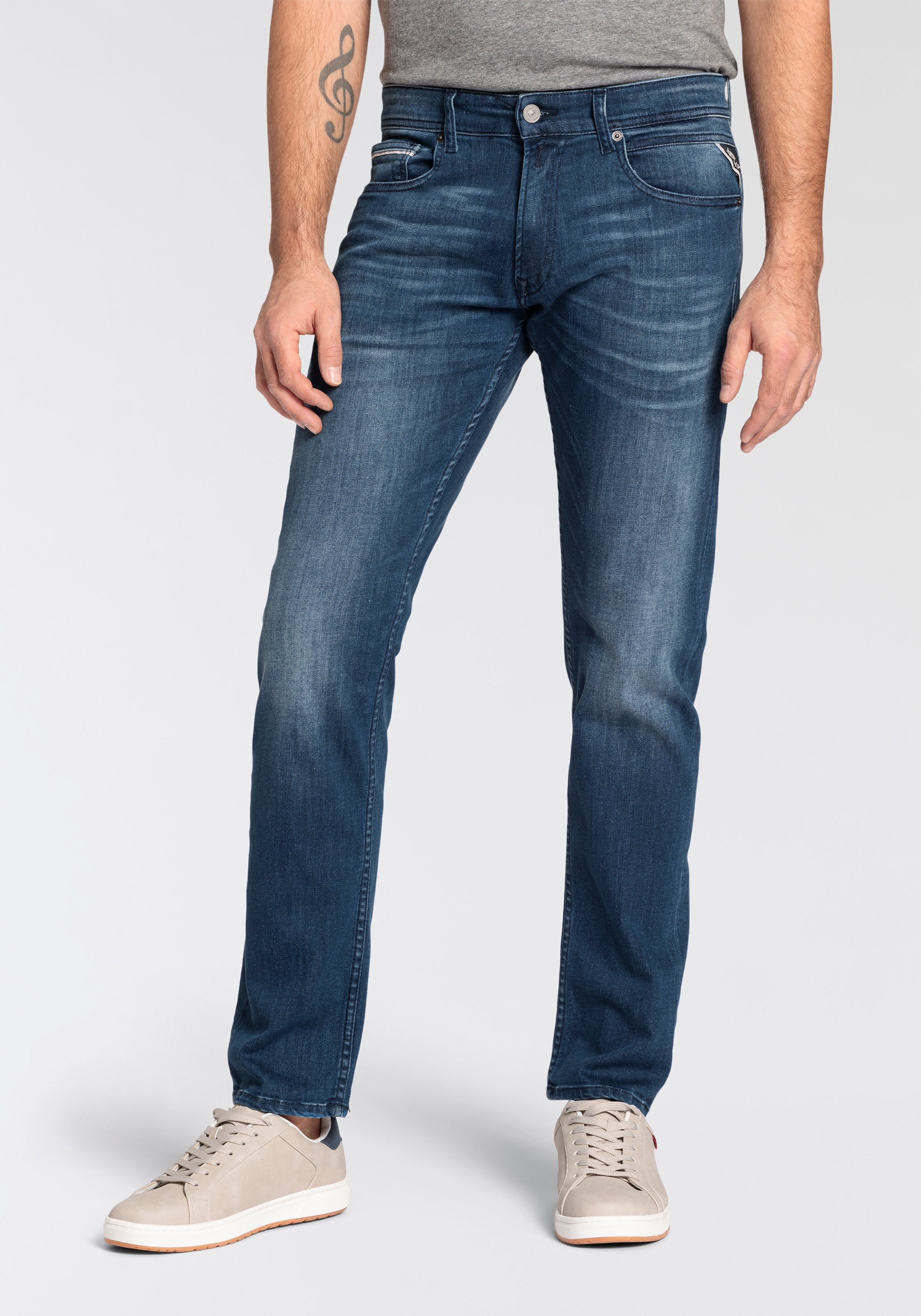 Replay Herren Jeans GROVER Straight Fit - Slim Leg - Blau - Dark Blue Denim günstig online kaufen