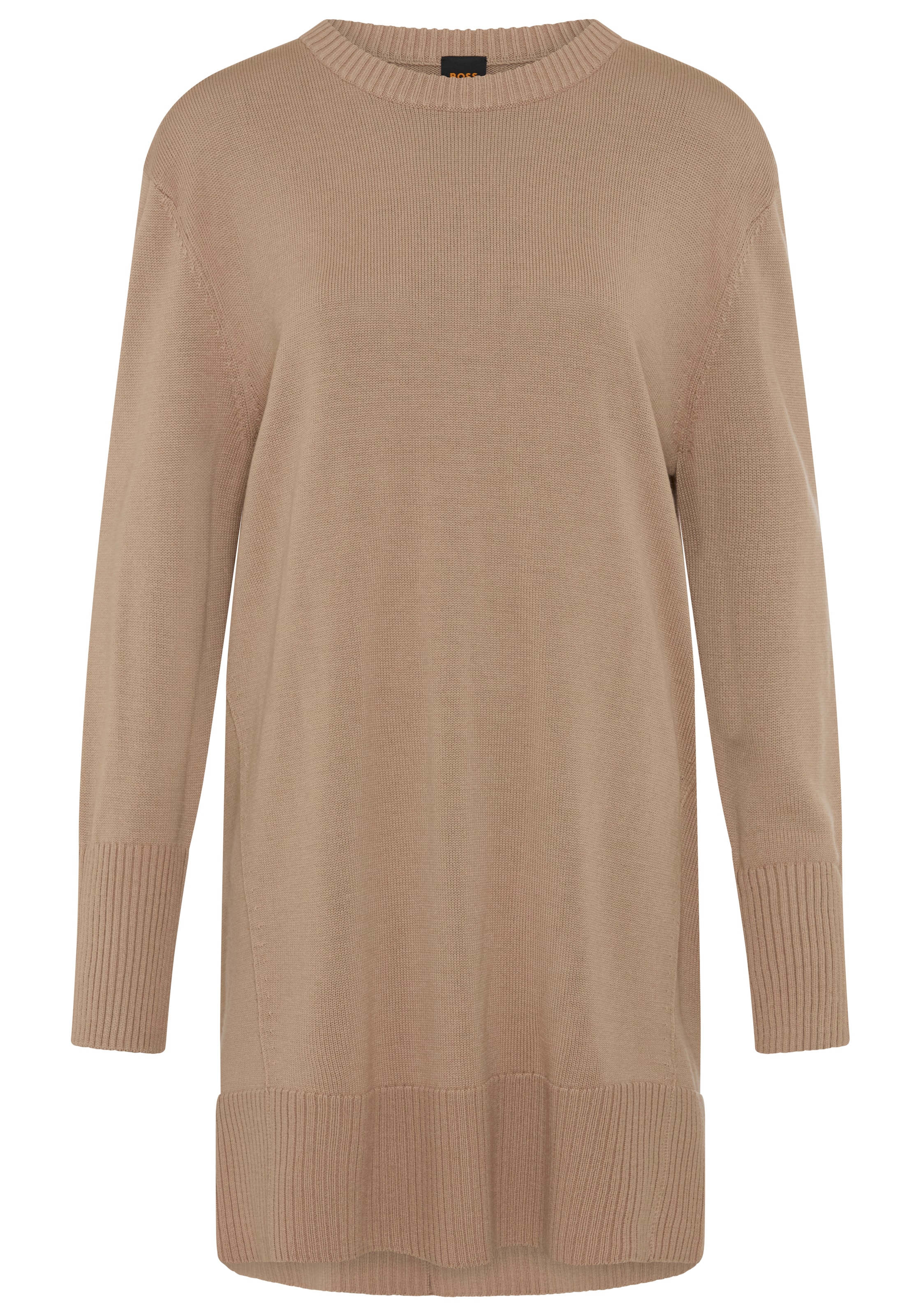 BOSS ORANGE Strickkleid "Ferinea Premium Damenmode" aus Schurwoll-Mix, Relaxed Fit