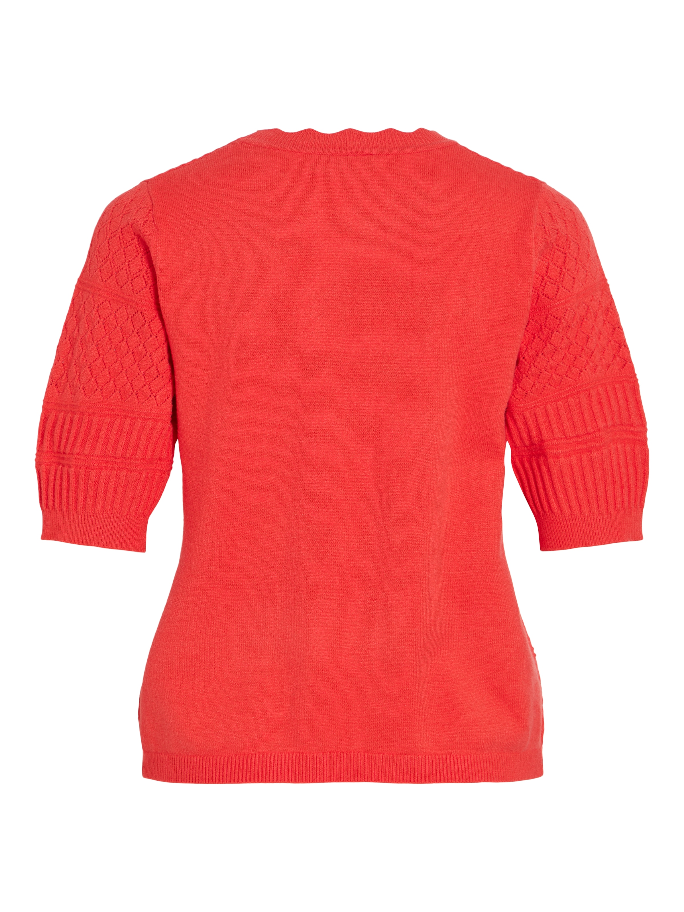 Vila Kurzarmpullover »VIMILOS S/S O-NECK POINTELLE TOP - NOOS«