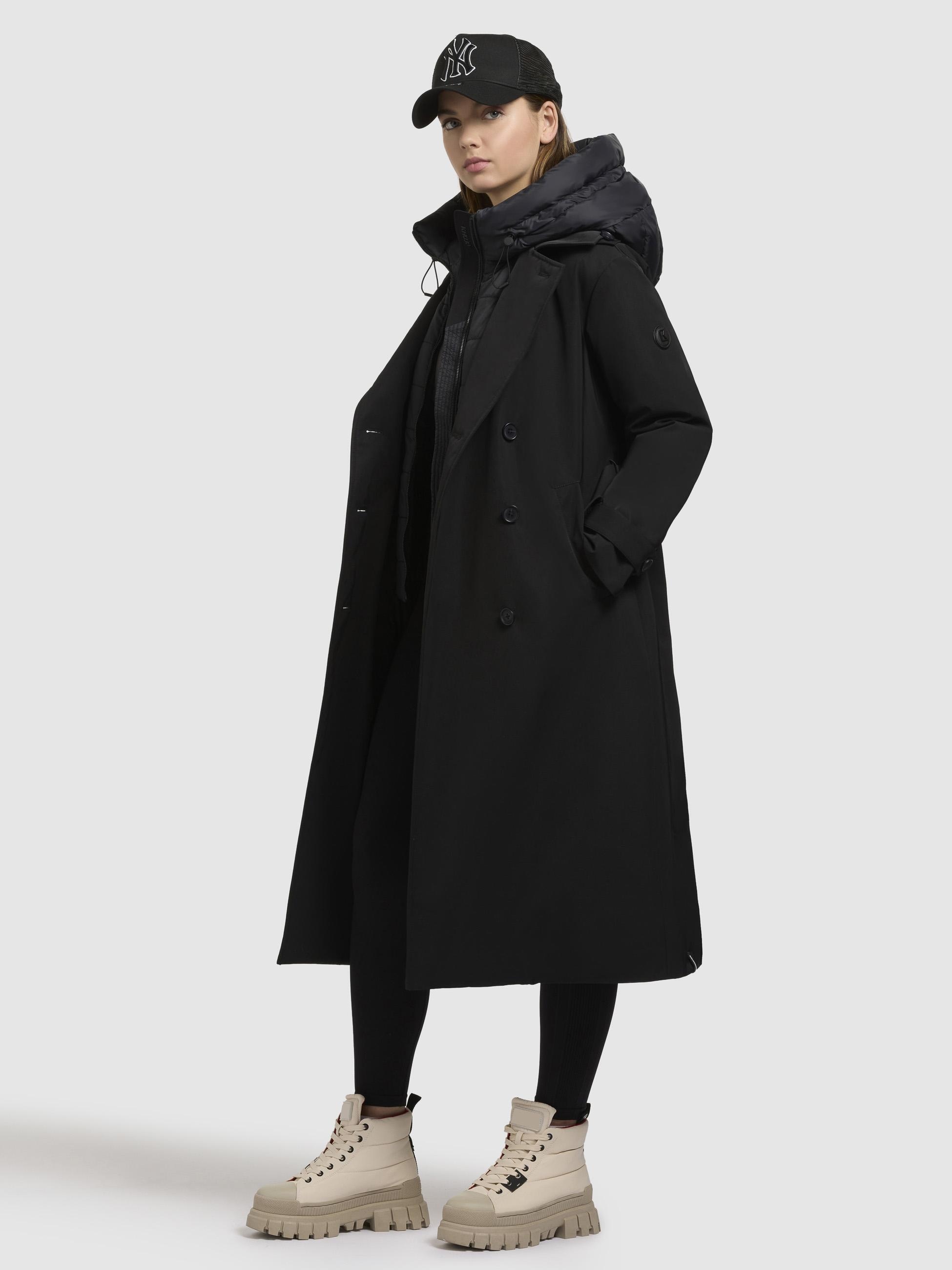 khujo Trenchcoat »Elena-YM«, Warmer Wintermantel mit doppelter Knopfleiste