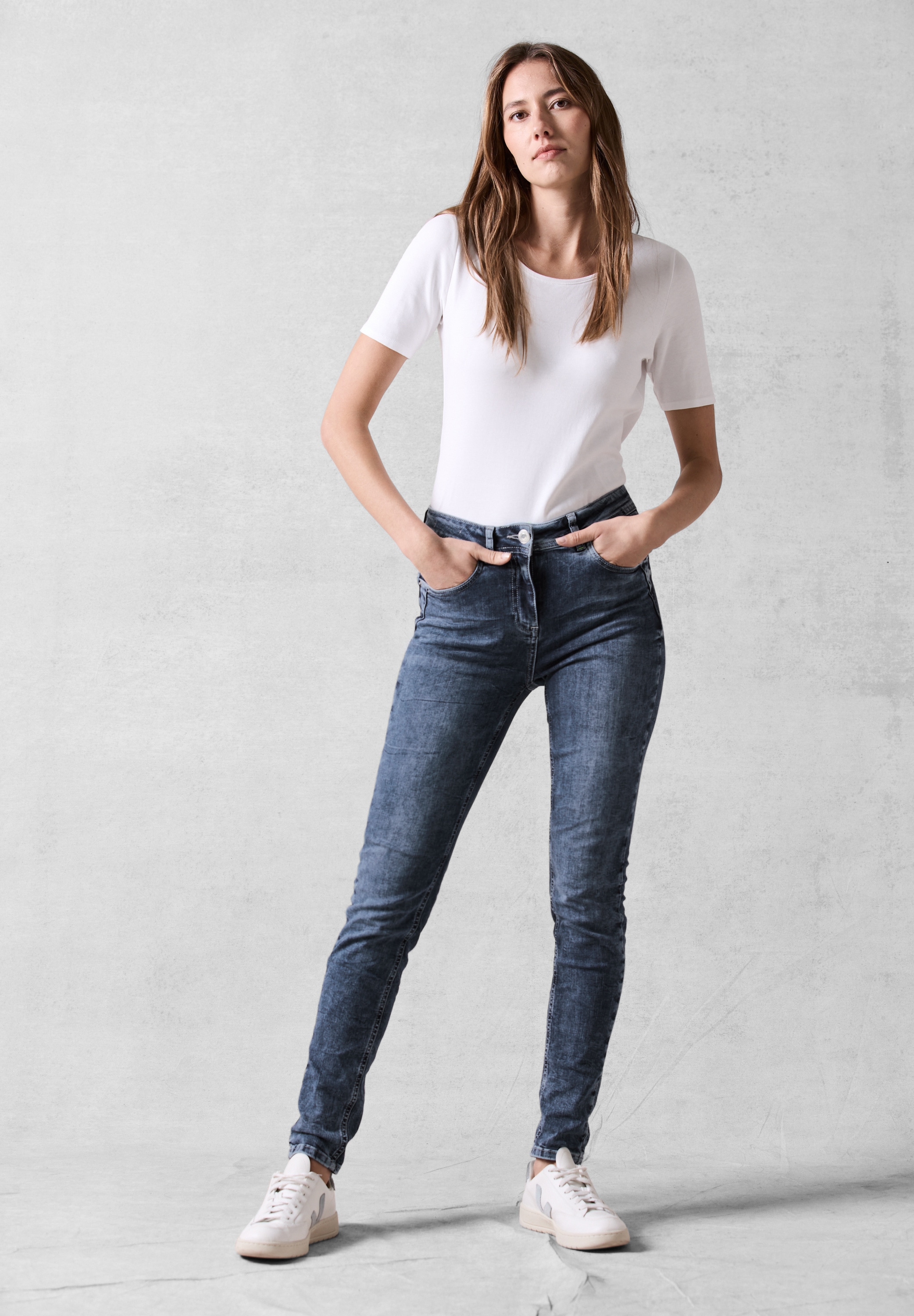 Cecil Slim-fit-Jeans, High Waist
