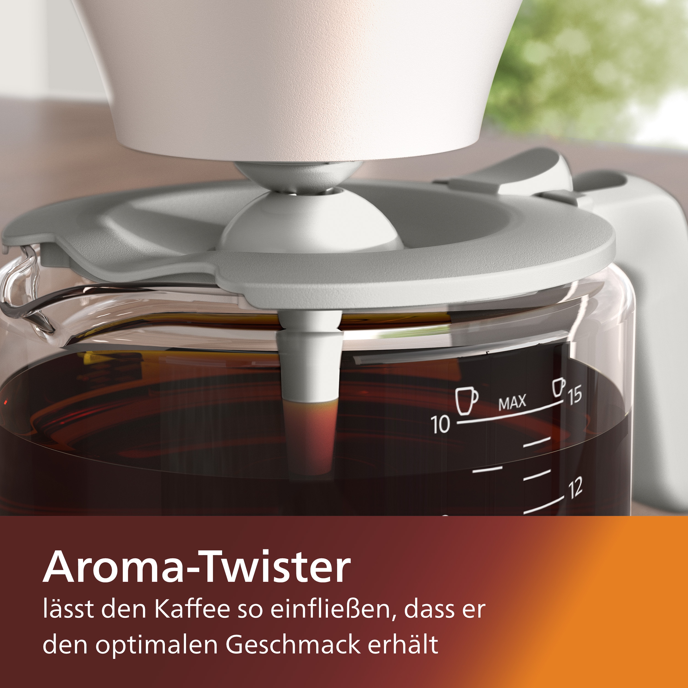 Philips Filterkaffeemaschine »HD5416/00 Café Gourmet Direkt-Brühprinzip, Papierfilter, Kaffeekanne, 1,25 Schwenkfilterhalter 1x4, weiß«, Aroma-Twister mit und l | BAUR