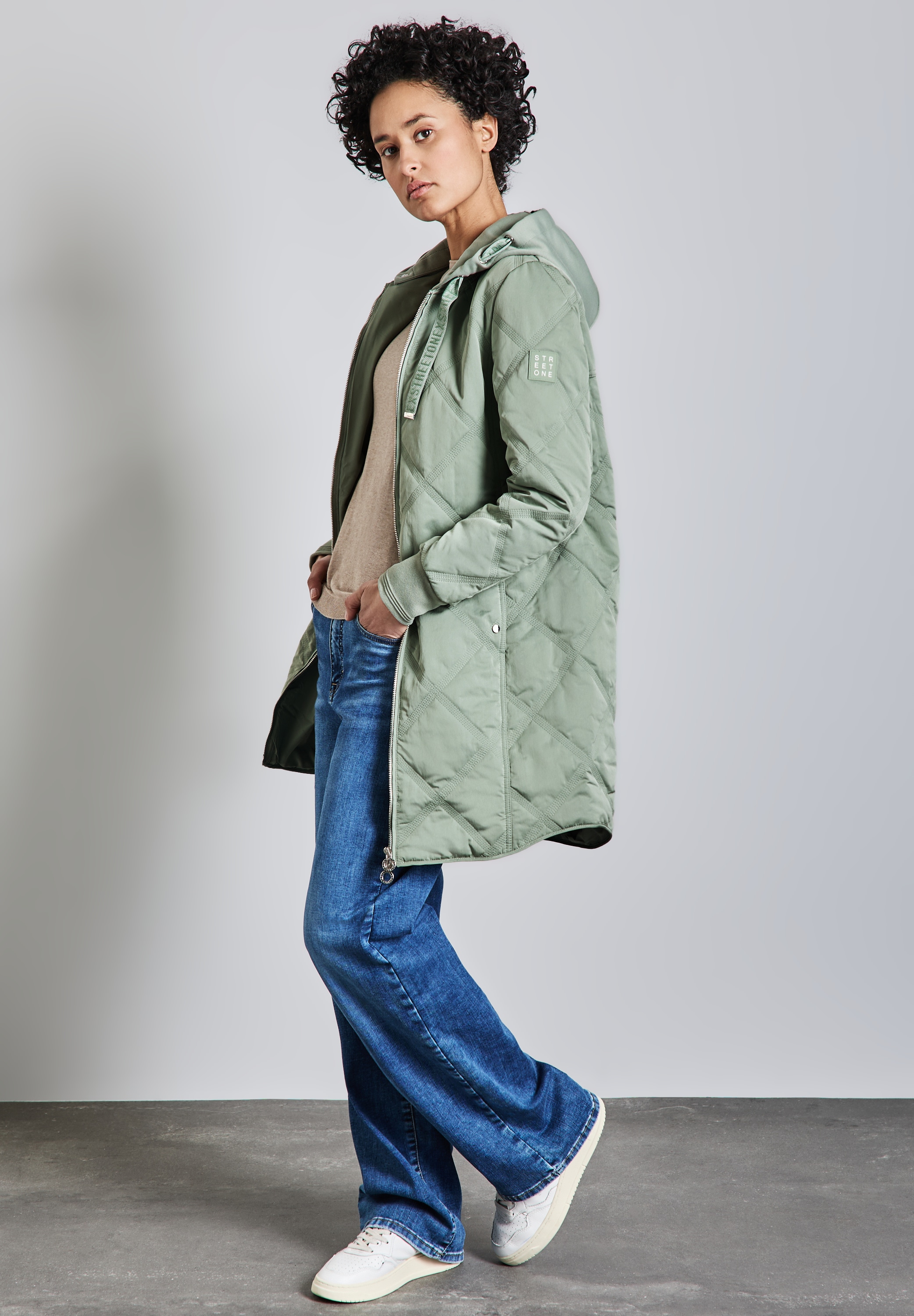 STREET ONE Steppjacke, mit Kapuze, mit Kapuze mit Tunnelzugband