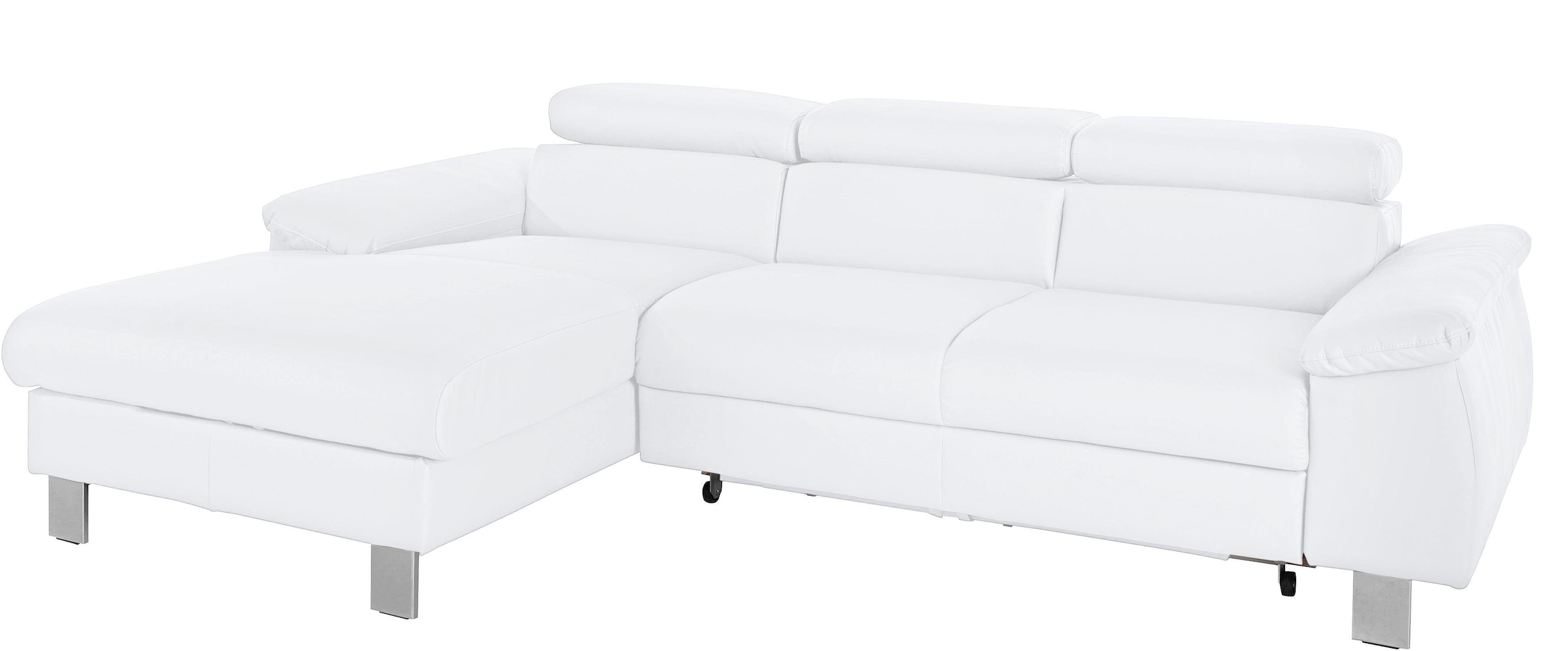 COTTA Ecksofa Komaris, Ecksofa, wahlweise mit RGB-LED-Beleuchtung und Bettfunktion/Bettkasten