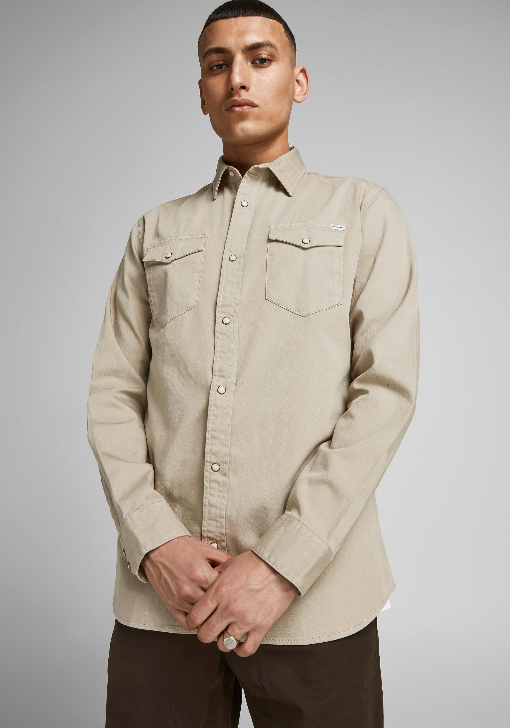 Jack & Jones Jeanshemd "JJESHERIDAN im Workwear-Stil mit robuster Baumwollq günstig online kaufen