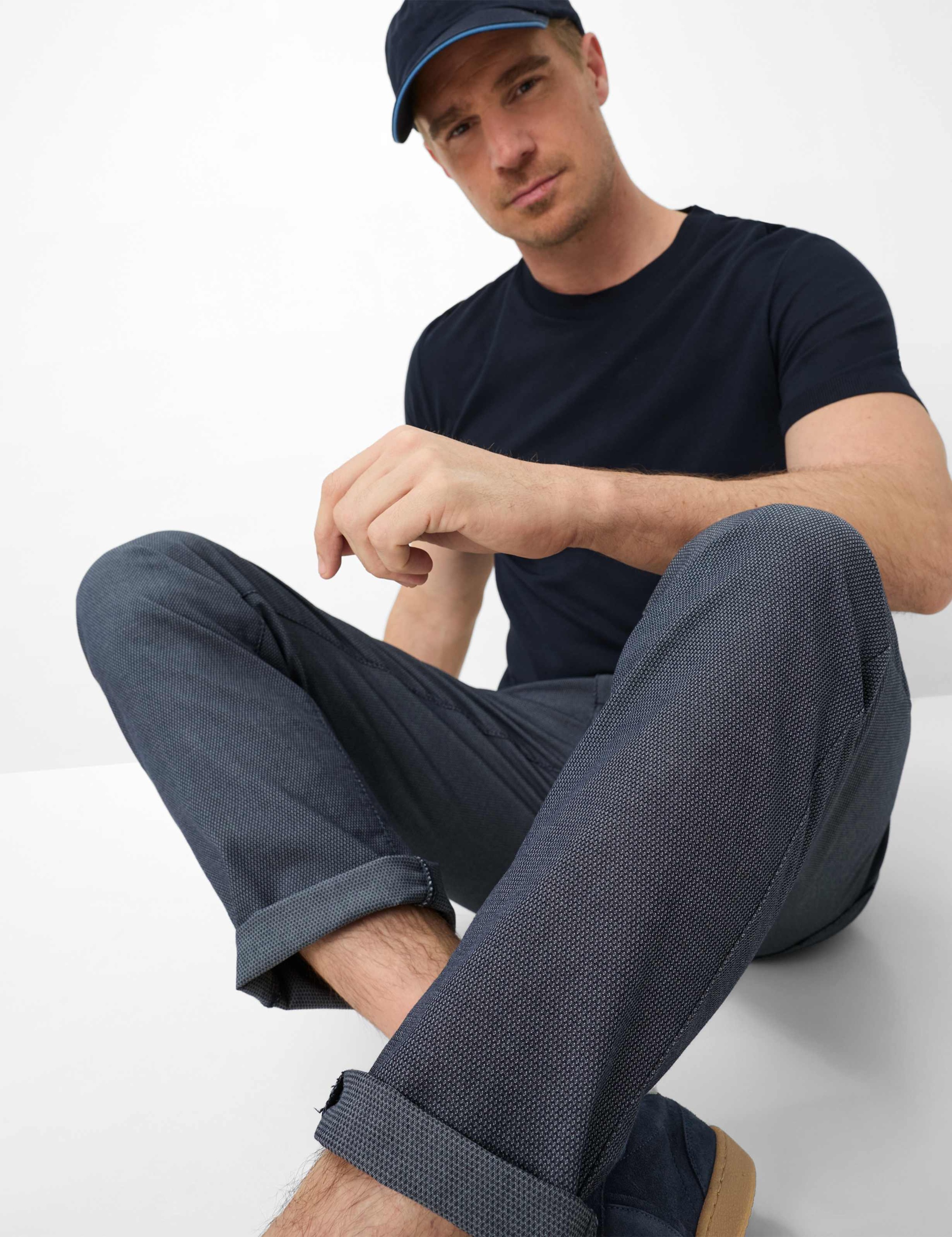 5-Pocket-Hose BRAX "Style CADIZ", Herren, Gr. 38, Länge 34, navy, Web, 97% Baumwolle, 3% Elasthan, Hosen 5-Pocket-Hose 3