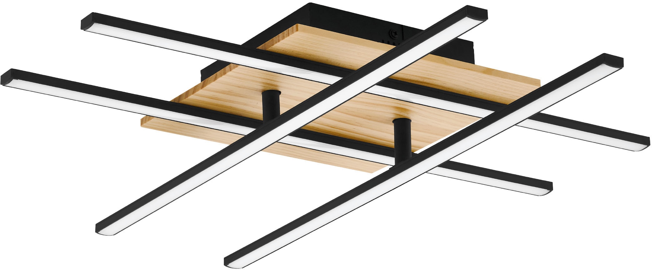 EGLO LED-Deckenleuchte »MARINELLO 1« in schwarz und braun aus Alu, Stahl, Holz / inkl. LED fest integriert - 4 x 5,3 Watt