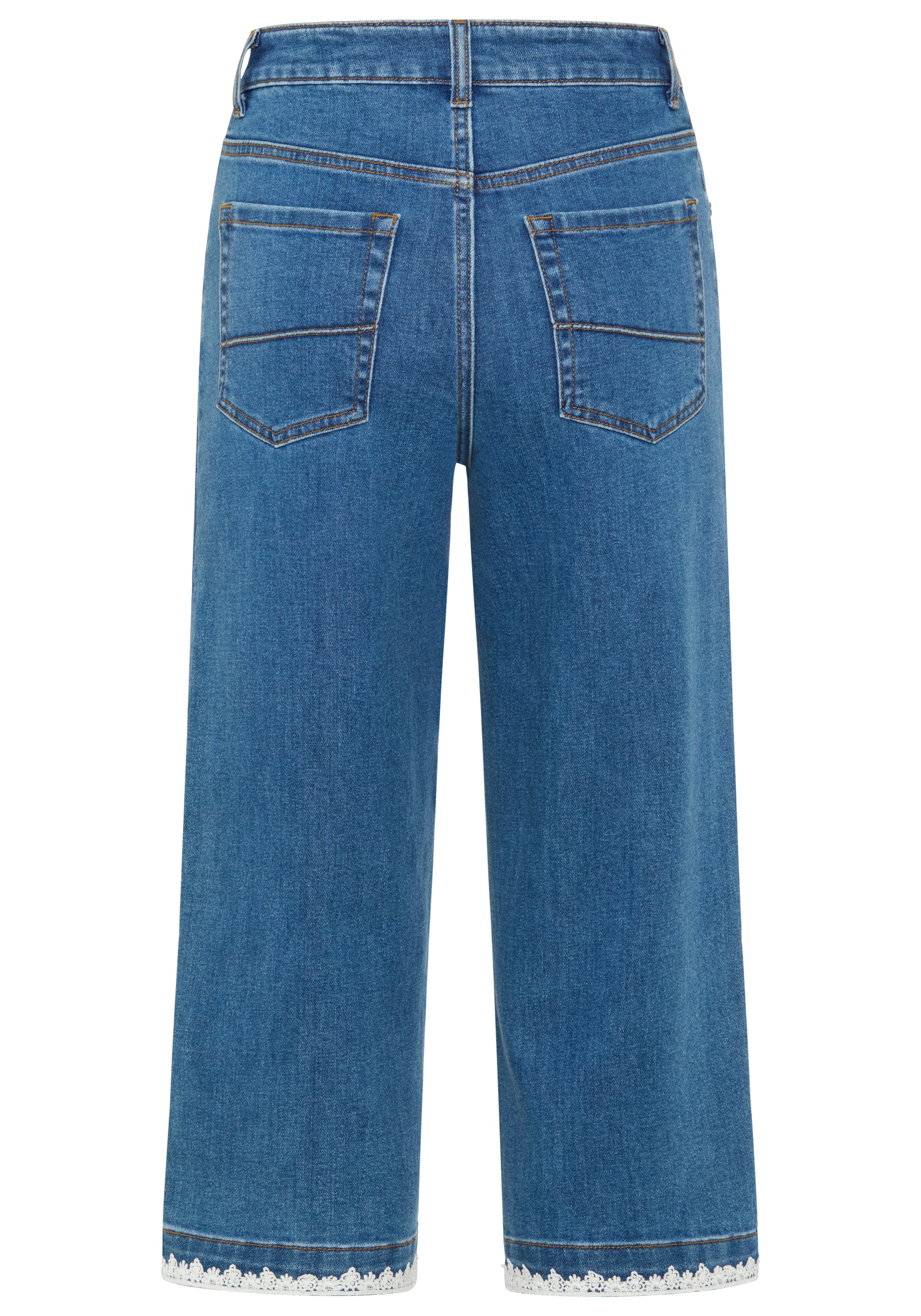 KangaROOS Comfort-fit-Jeans mit Eingrifftaschen, Culotte, Spitze am Saum
