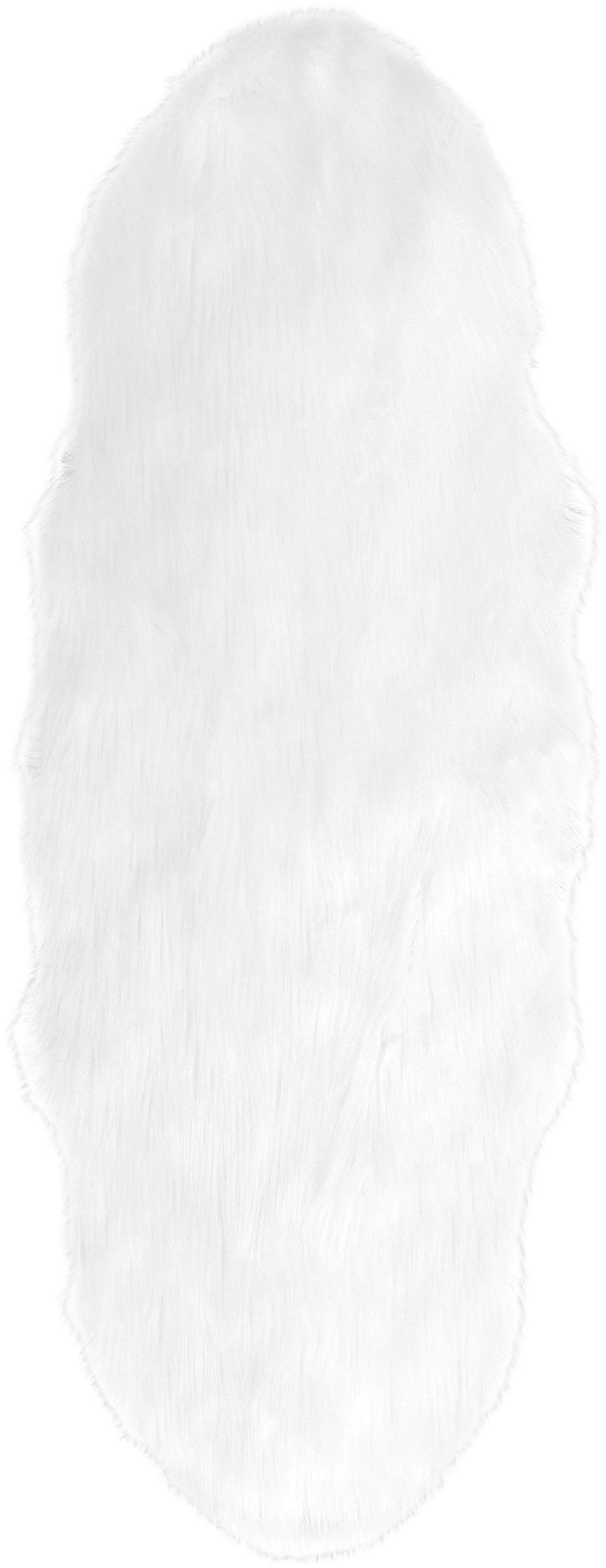 Hochflor-Teppich OTTO HOME "Valeria Fellteppich kuschelig" Gr. 42, weiß, B:65cm H:60mm L:180cm, Kunstfaser, Teppiche, Kunstfell, Fellform, weiche Teppiche, Schlafzimmer, Wohnzimmer