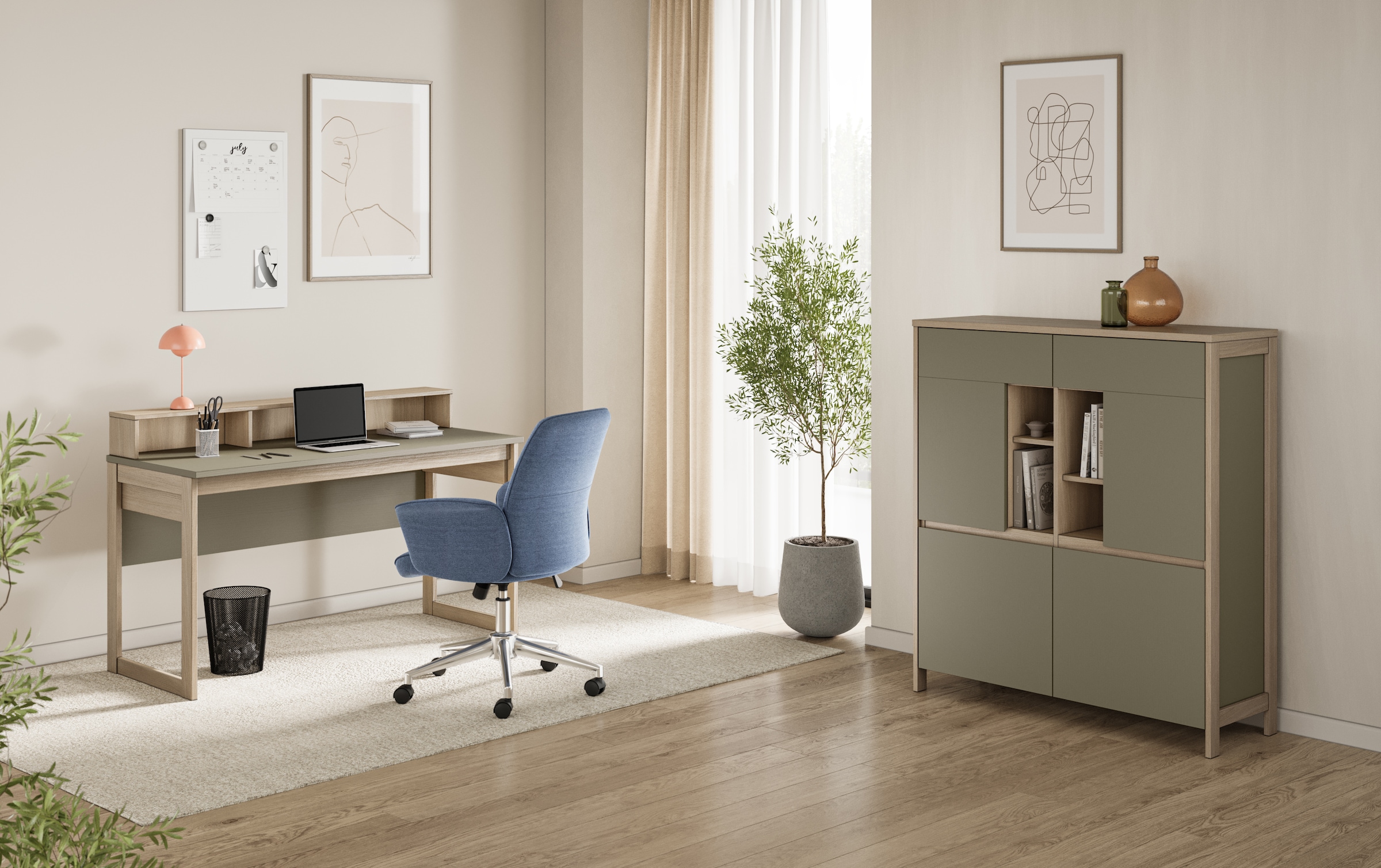 Home affaire Büromöbel-Set "Stranda im Scandi-Style, Home Office, Büro in z günstig online kaufen