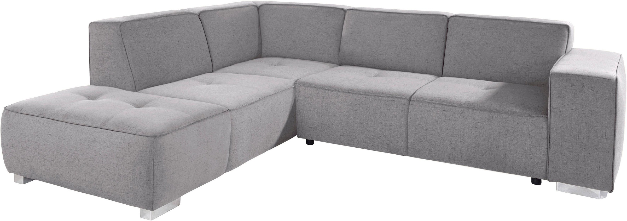 INOSIGN Ecksofa »Sapporo L-Form«, wahlweise Bettfunktion oder Sitztiefenverstellung, Federkern