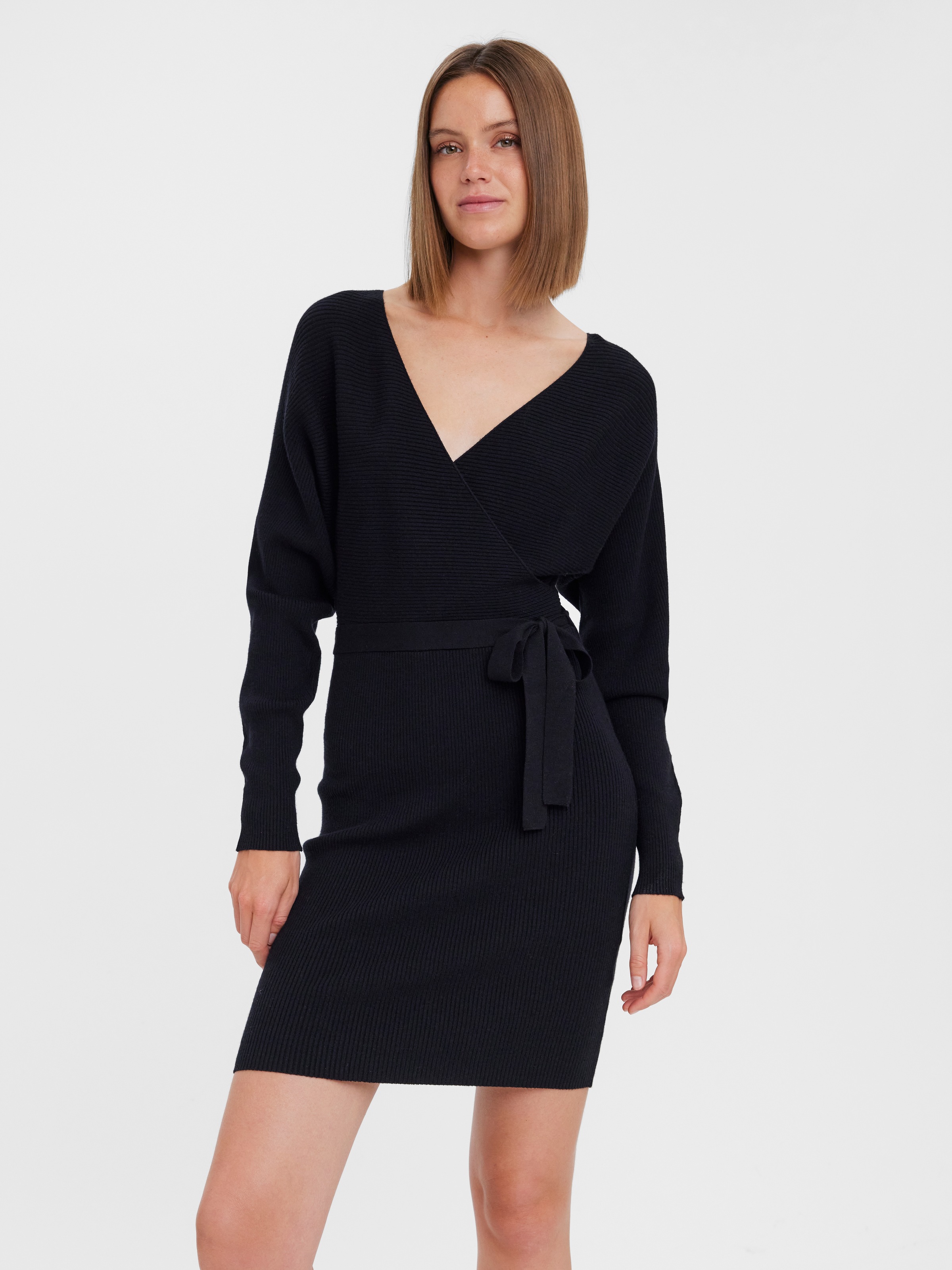 Vero Moda Strickkleid "VMHOLLYREM LS V-NECK DRESS GA NOOS" günstig online kaufen
