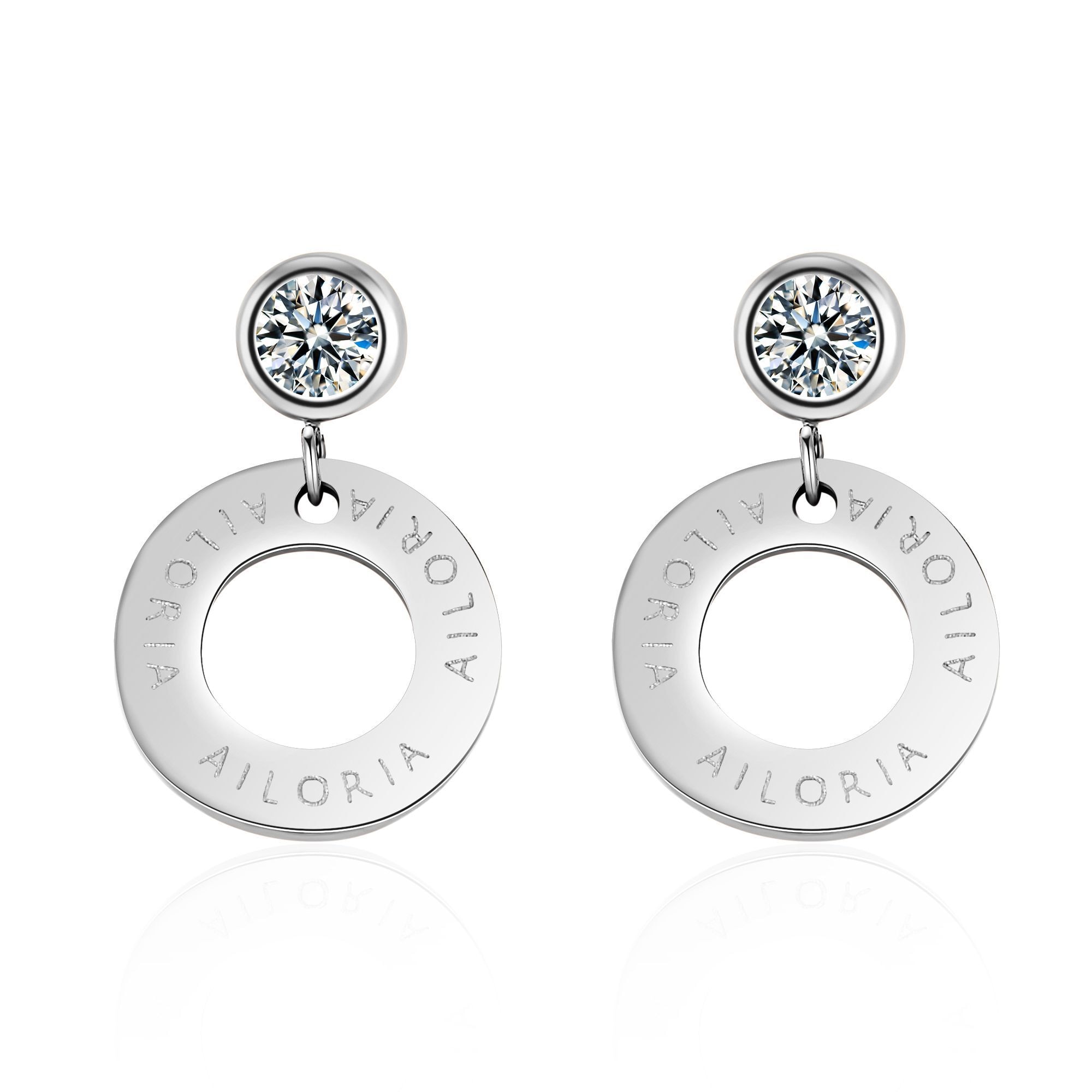 Paar Ohrhänger AILORIA "Ohrringe AGATHE", silber, Ohrringe, Damen, Edelstahl