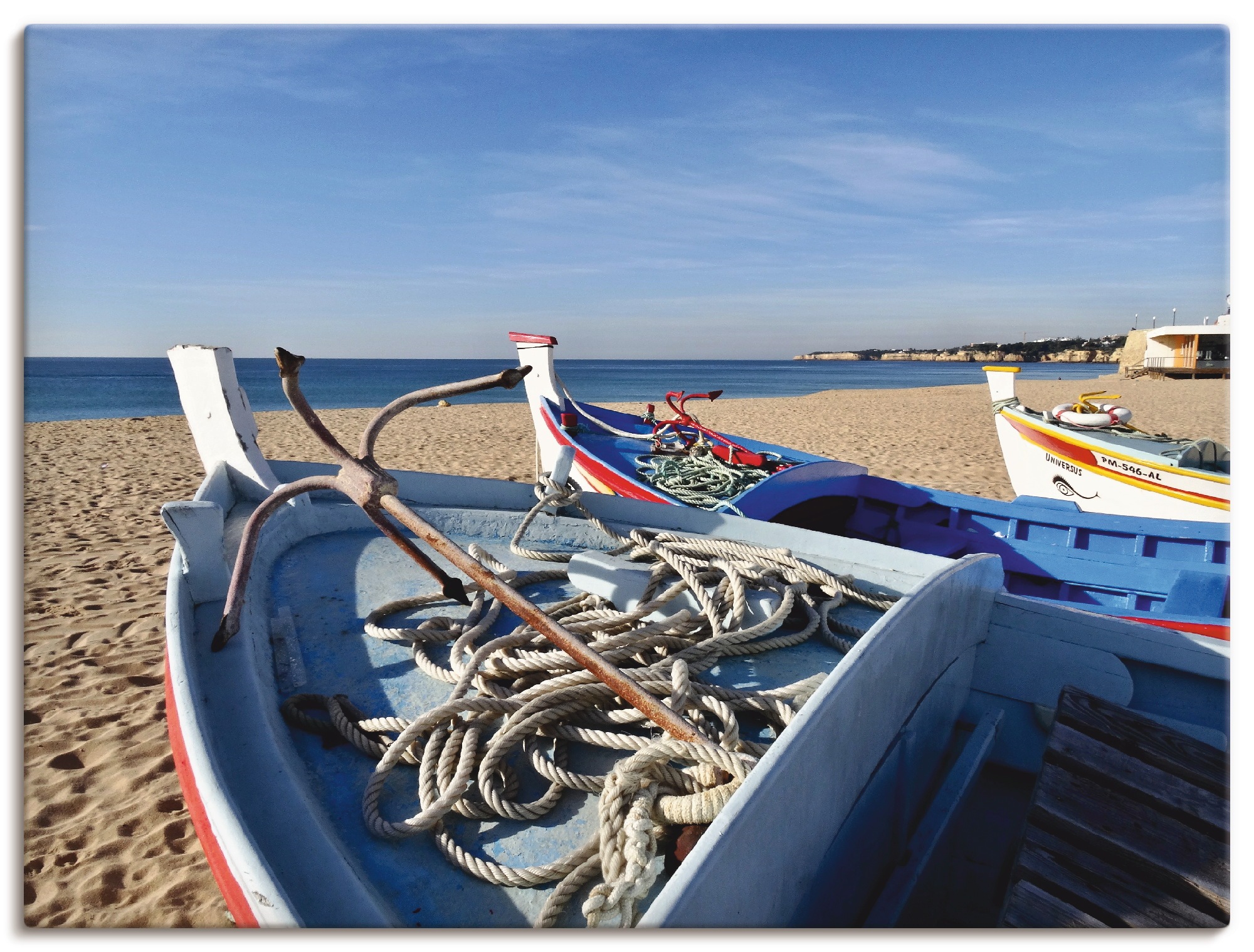 Artland Leinwandbild "Traditionelle Fischerboote", Strand, (1 St.), auf Keilrahmen gespannt