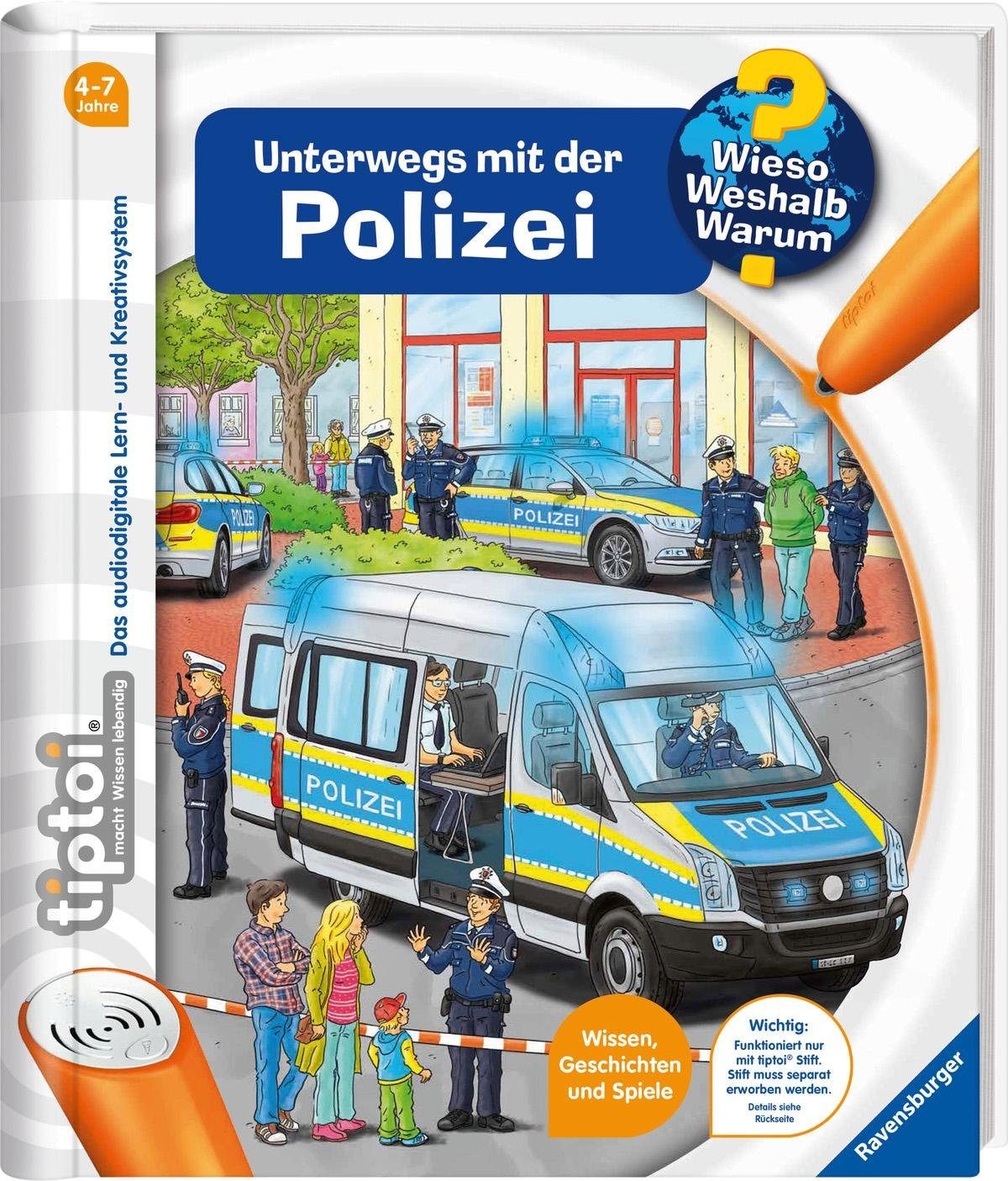 Ravensburger Buch "tiptoi WWW - Unterwegs mit der Polizei", Made in Europe; FSC - schützt Wald - weltweit