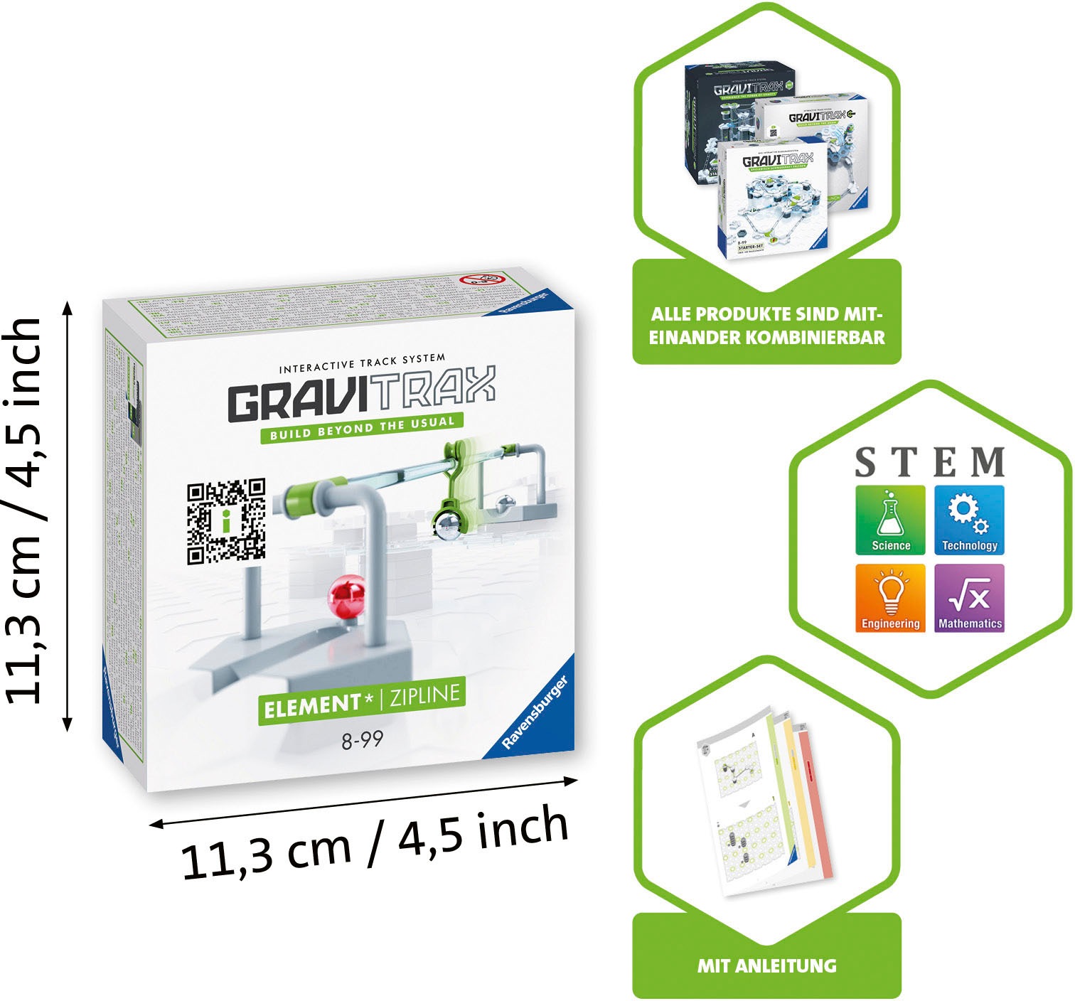 Ravensburger Kugelbahn-Bausatz »GraviTrax Element Zipline«, Made in Europe