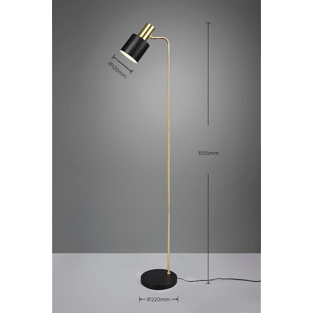 TRIO Leuchten Stehlampe »Adam«, 1 flammig-flammig, Stehleuchte 153cm, exkl  1xE27 max 10W, Kippschalter am Metallschirm | BAUR