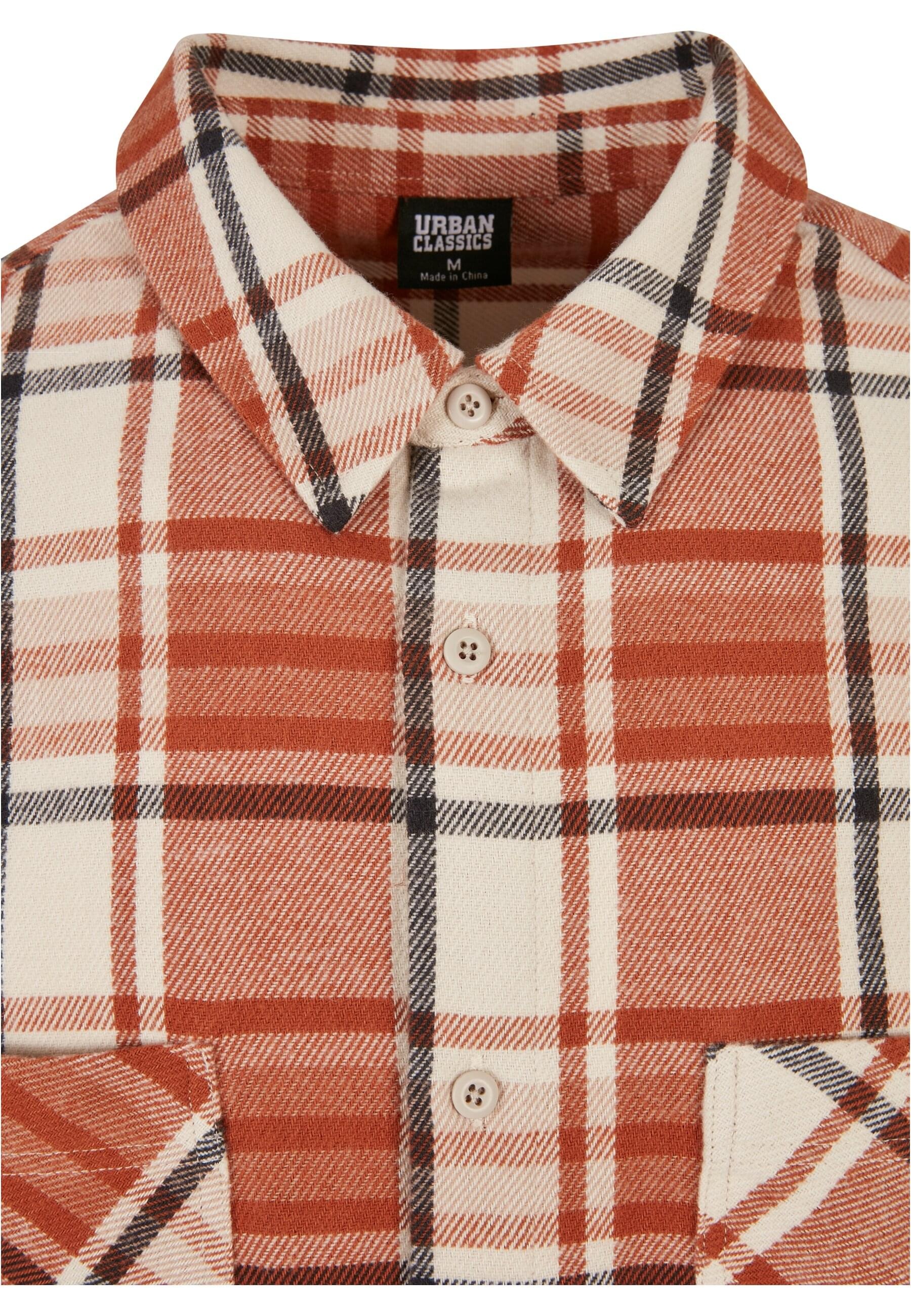 URBAN CLASSICS Langarmhemd »Urban Classics Herren Long Oversized Checked Leaves Shirt«, (1 tlg.)