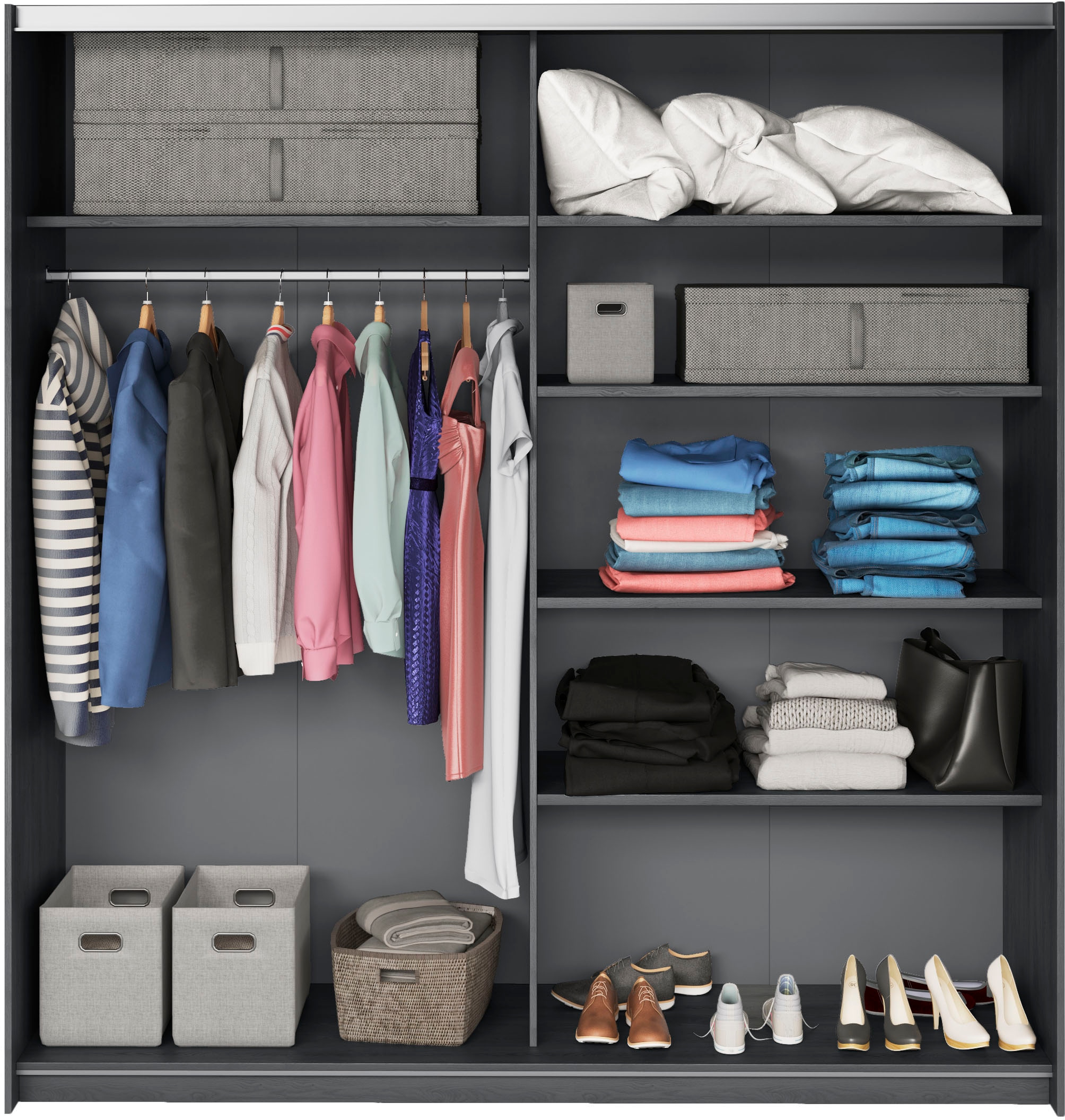 Thumbnail - Home affaire Schwebetürenschrank "Galaxy Kleiderschrank, Wäscheschrank 200, 220 oder 270cm breit", INKLUSIVE kompletter ...