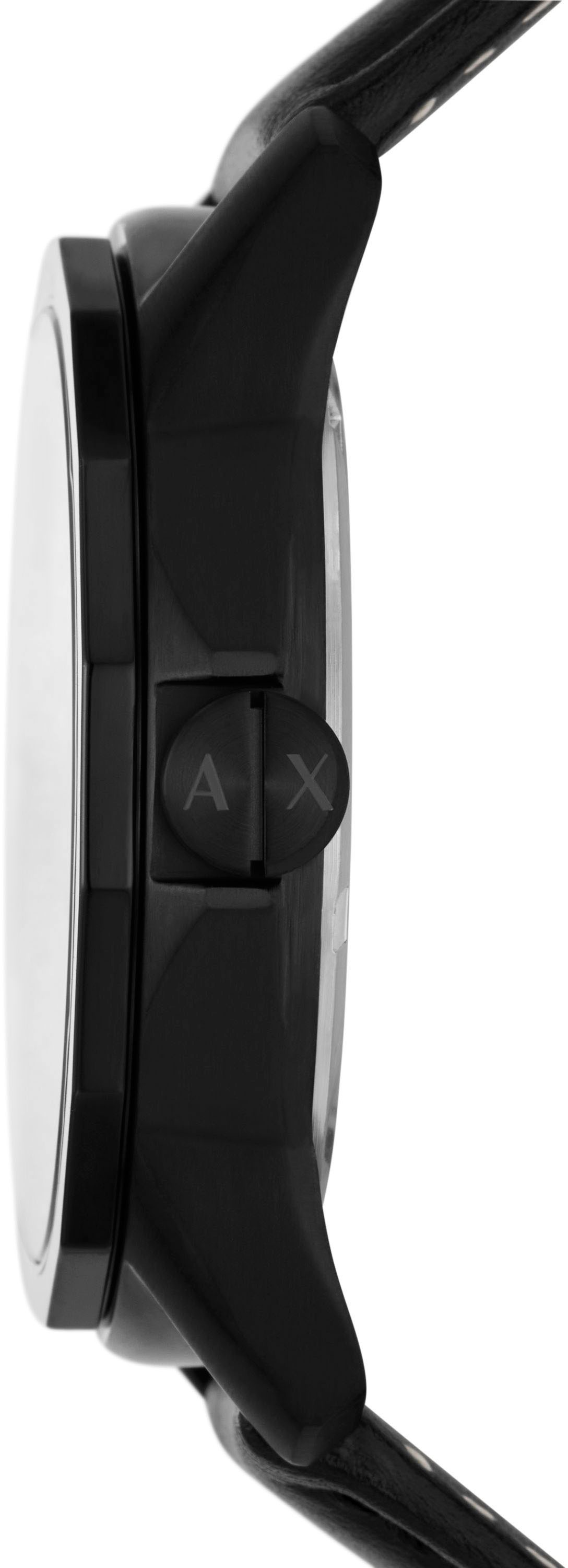 ARMANI EXCHANGE Quarzuhr, (Set, 2 tlg., mit Schmuckarmband), Armbanduhr, Herrenuhr, ideal auch als Geschenk, Datum, Lederarmband