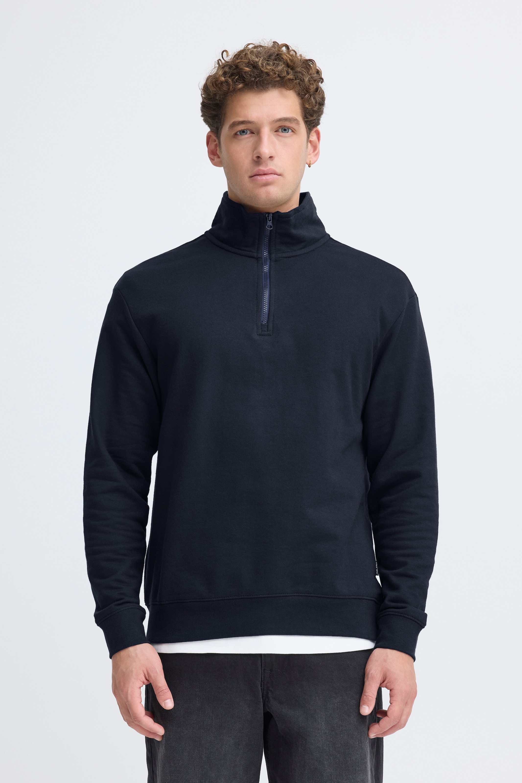 Blend Sweatshirt "BHBRODY HALF SWEATSHIRT", aus Baumwolle und Polyester, Regular Fit, mit Stehkragen