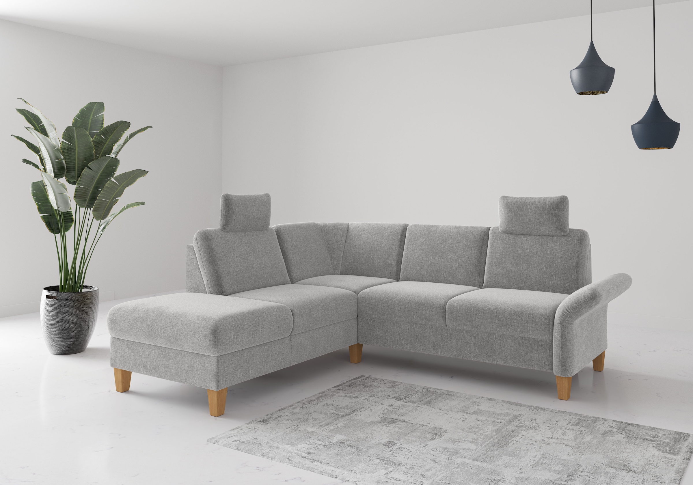 OTTO home Ecksofa "Rochelle, L-Form" wahlweise mit Armteilverstellung, Schlaffunktion und Bettkasten
