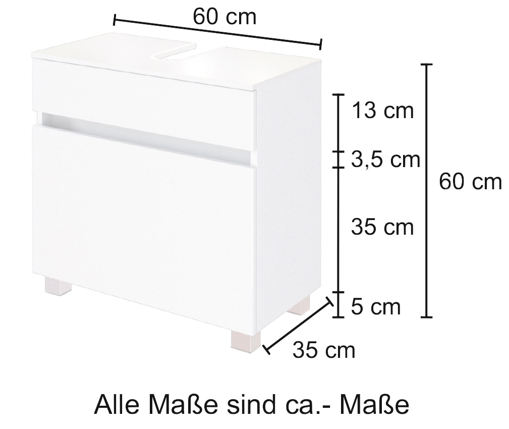 HELD MÖBEL Waschbeckenunterschrank »Baabe«, Badmöbel hängende Breite cm, Montage bestellen | BAUR 60