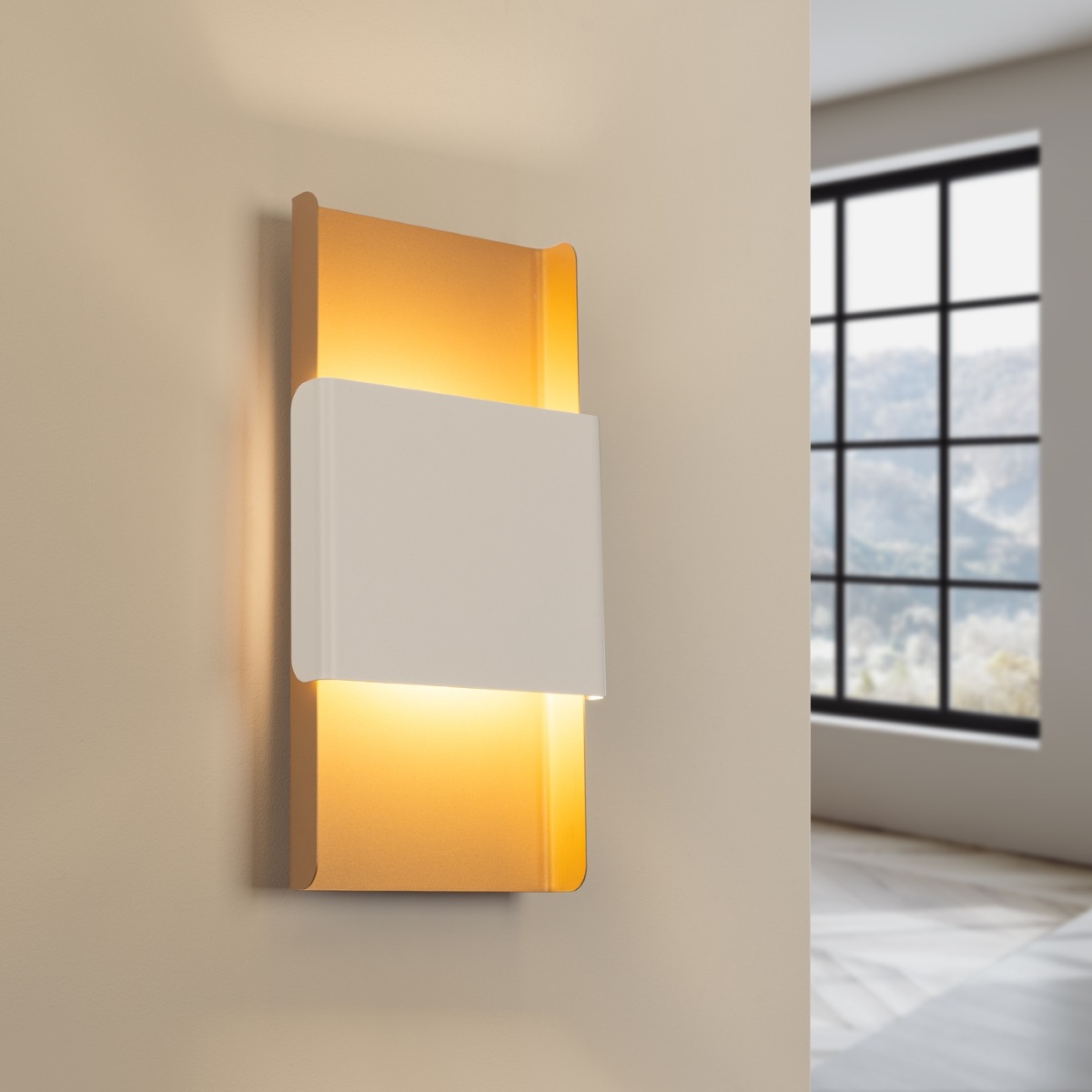 SOLLUX lighting Wandleuchte »Wandlampe DURLIN Gold/Weiß«, 2 flammig, Leuchtmittel G9 | ohne Leuchtmittel, leuchtet auf und ab