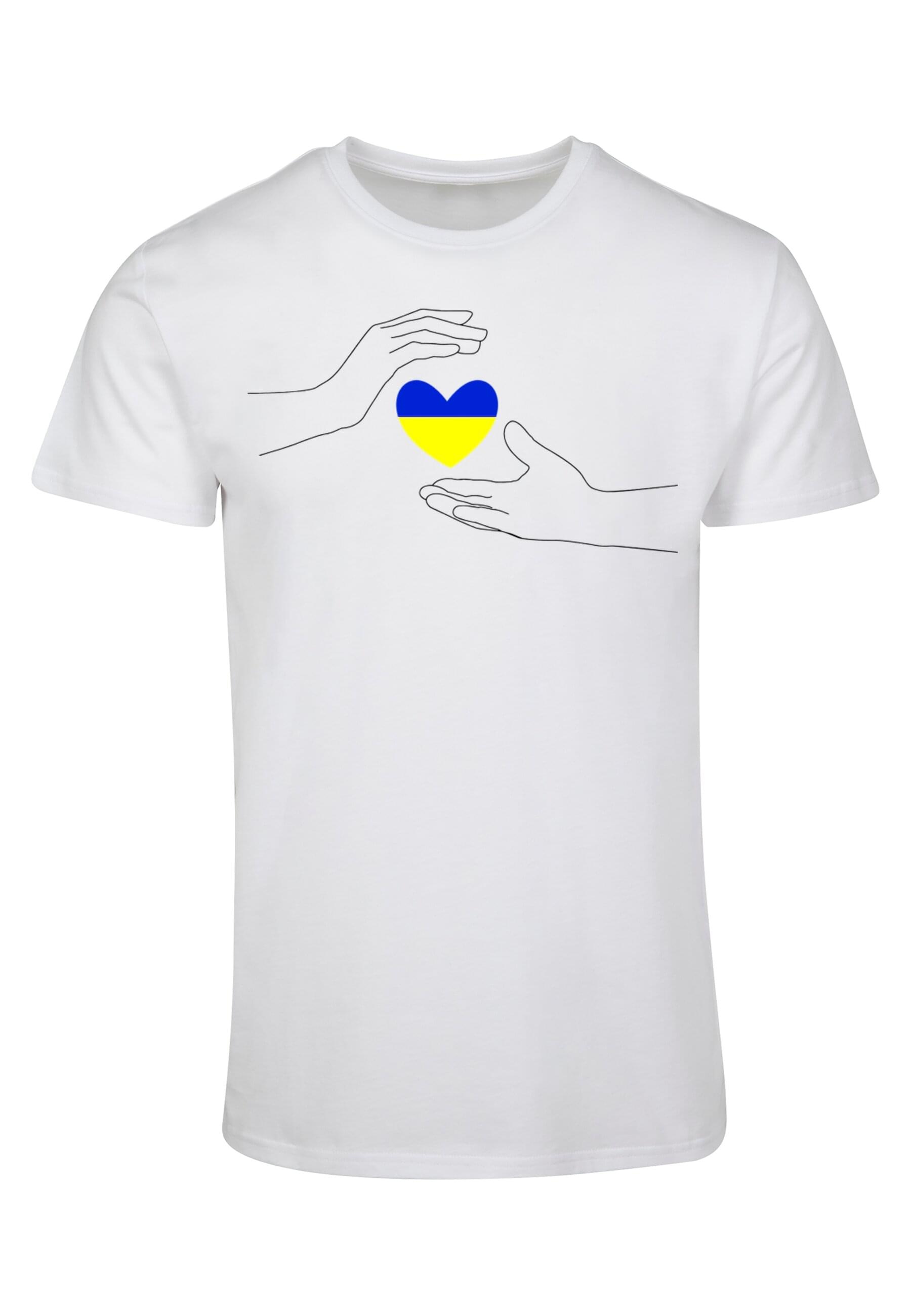 T-Shirt »Merchcode Herren Peace - 2 Hand Heart White Basic T-Shirt«, (1 tlg.)