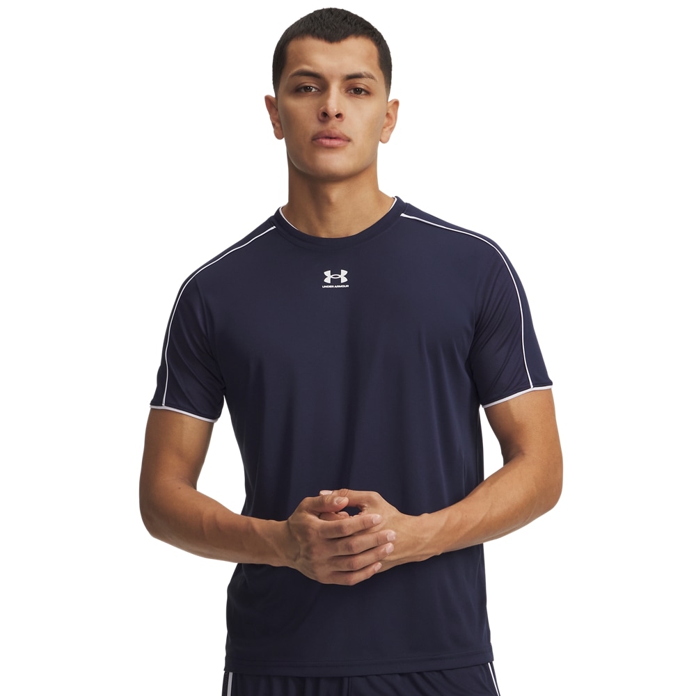 UNDER ARMOUR Herren Trainingsshirt "UA M CHALLENGER TRAIN SS"midnight navy,, weiß, Gr. XL, Obermaterial: 100% Polyester, Shirts, für Fußball und