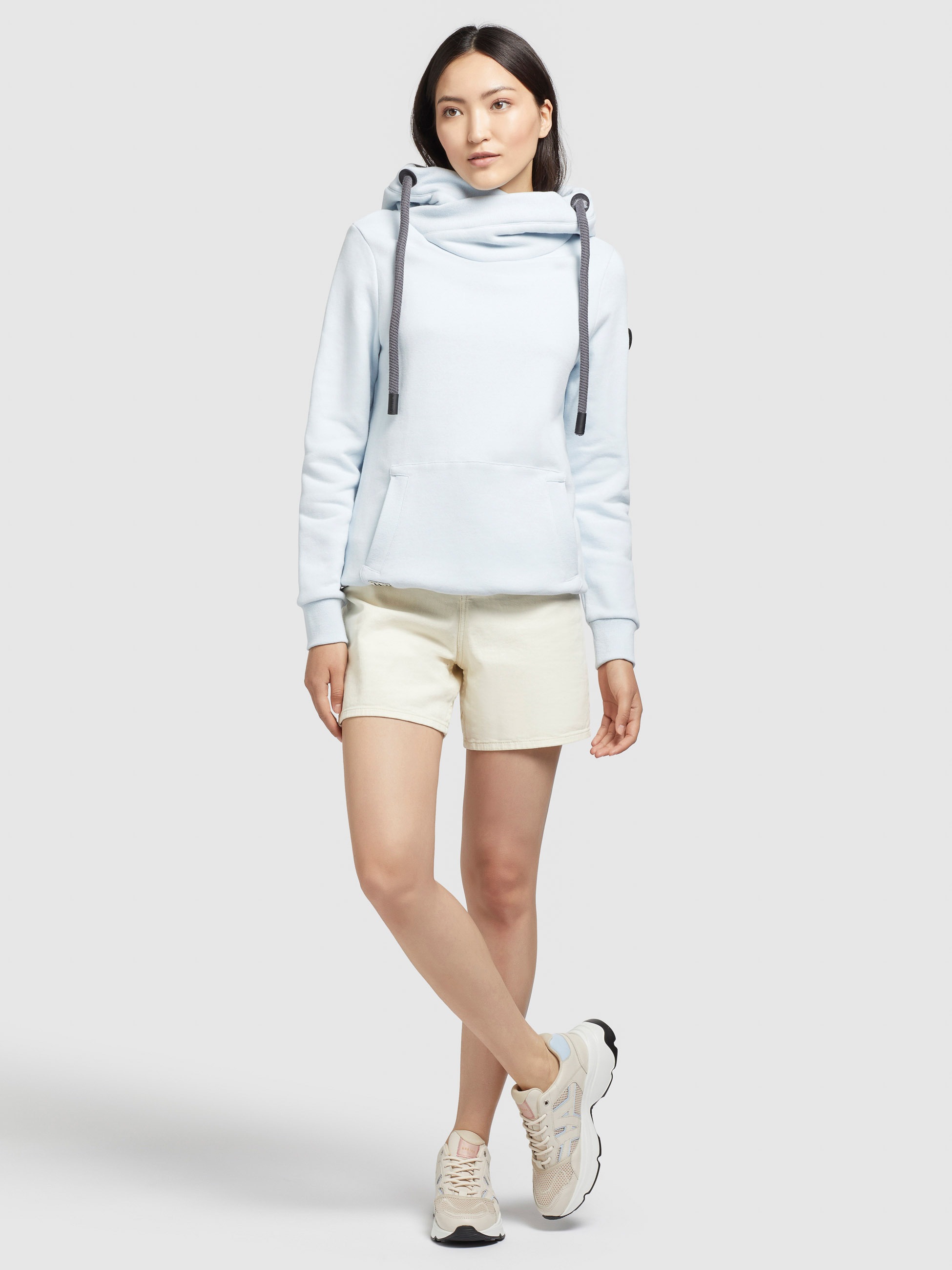 khujo Hoodie »RHABEA«, mit Kapuze in Wickeloptik und Kordelzug