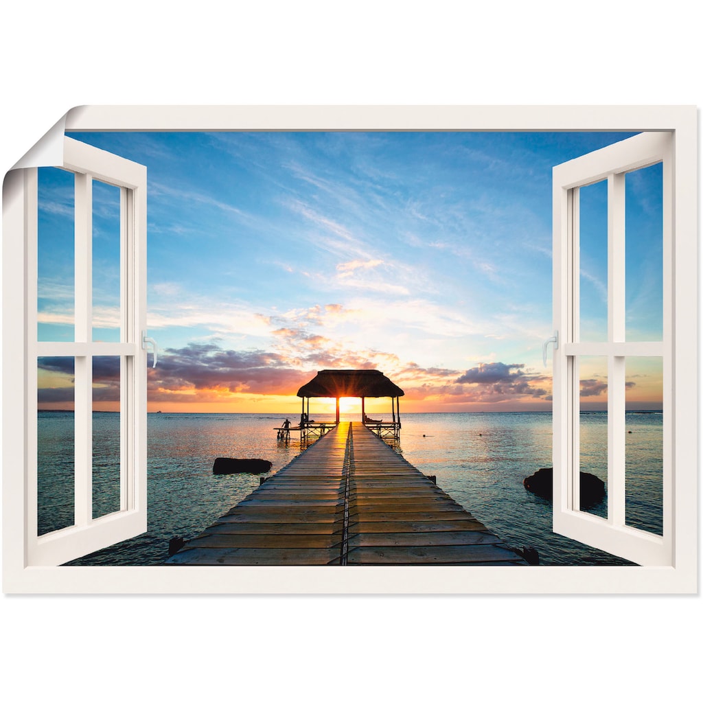 Artland Wandbild »Fensterblick Steg im Gegenlicht«, Fensterblick, (1 St.)