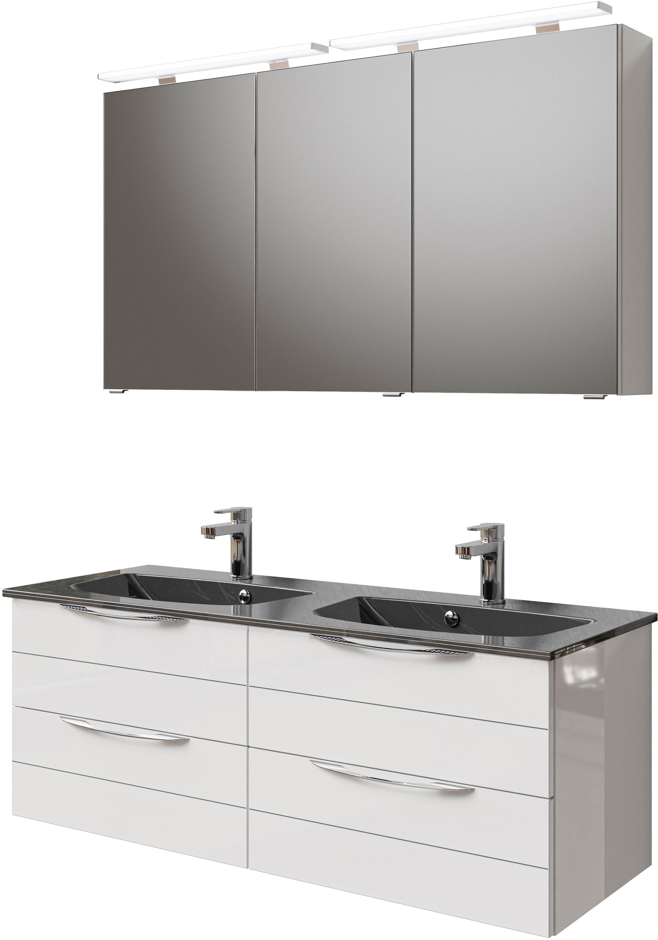Saphir Badmöbel-Set "Serie 6025 2-teilig Mineralmarmor-Waschtisch mit LED-S günstig online kaufen