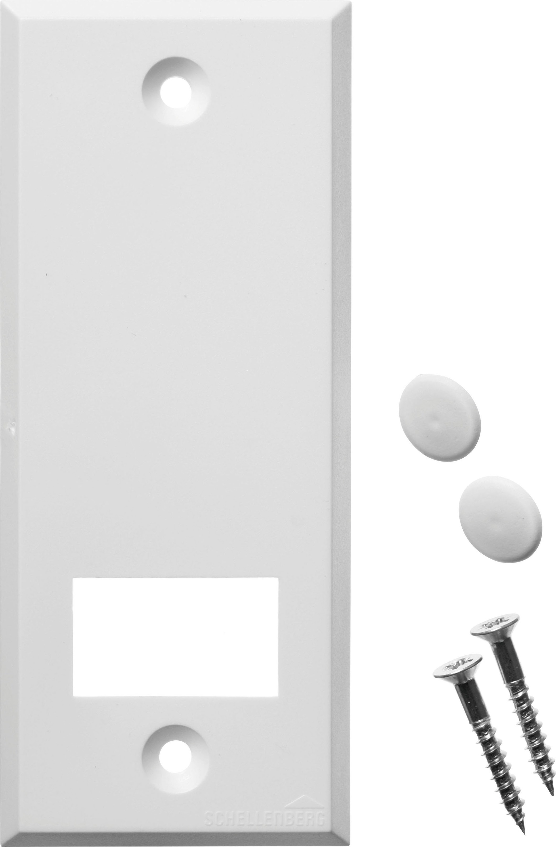 SCHELLENBERG Gurtwickler-Abdeckplatte »Standard Maxi, 10,5 cm Lochabstand, langlebig aus Kunststoff«, Rollladen Abdeckblenden für Gurtwickler und Einlasswickler