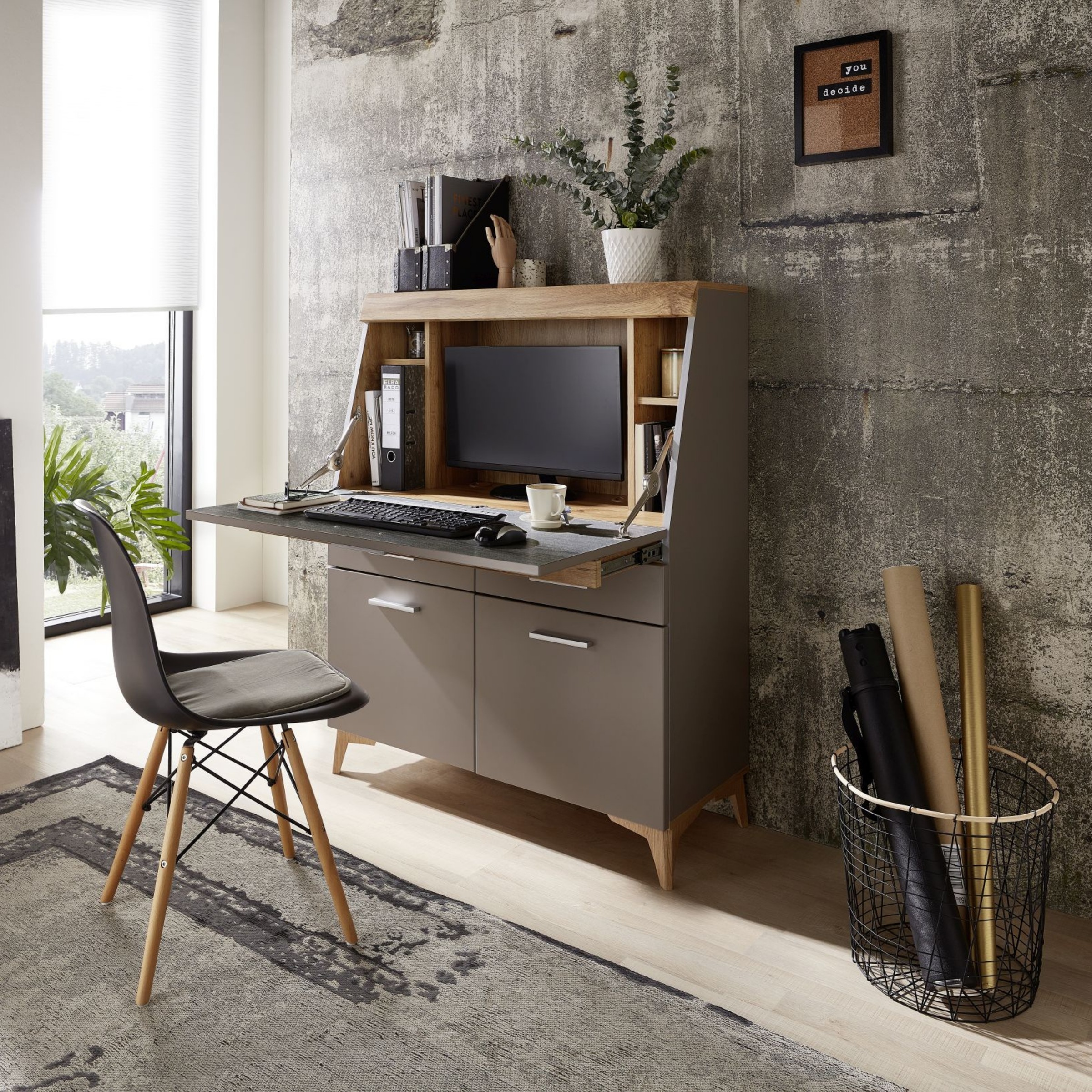 Innostyle Sekretär »SECRET«, Stauraumschrank, mit Monitor-/Laptopfach, Soft-Close, Breite 98 cm