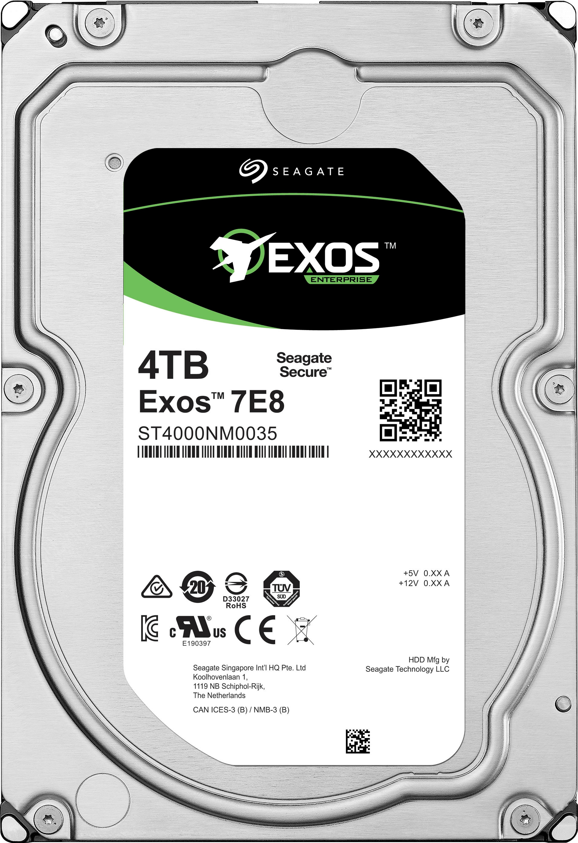 Seagate HDD-Server-Festplatte »Exos 7E8 4TB SAS 512n«, Anschluss SAS, Bulk