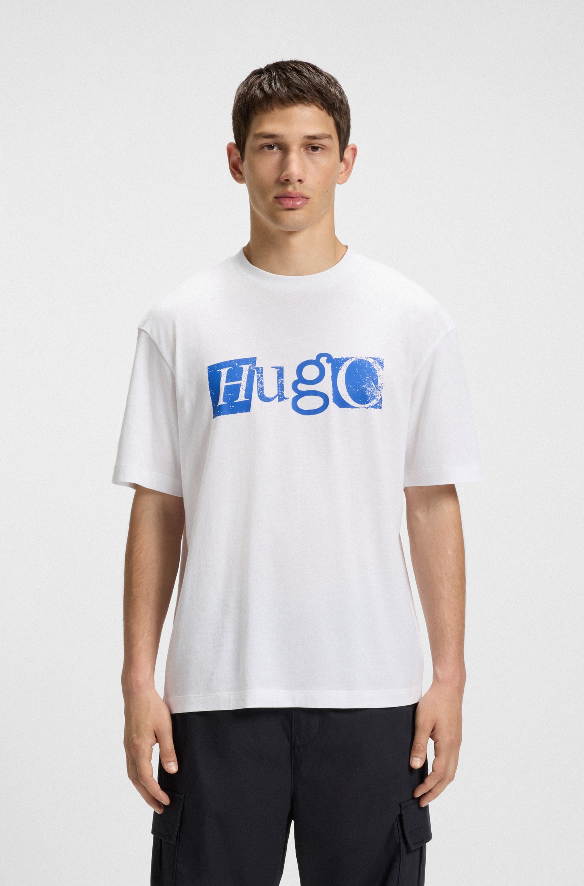 HUGO Blue T-Shirt "Nugix", mit grafischem Logo-Druck günstig online kaufen