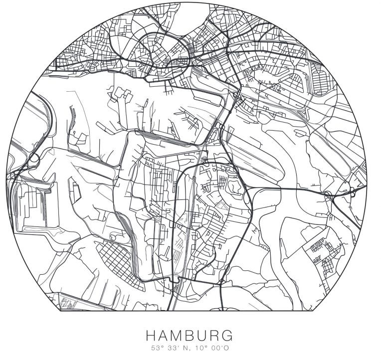 Stadtplan Wall-Art (1 Wandtattoo | BAUR »Hamburg St.) entfernbar«, bestellen