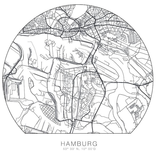 Wall-Art Wandtattoo »Hamburg Stadtplan entfernbar«, (1 St.) bestellen | BAUR
