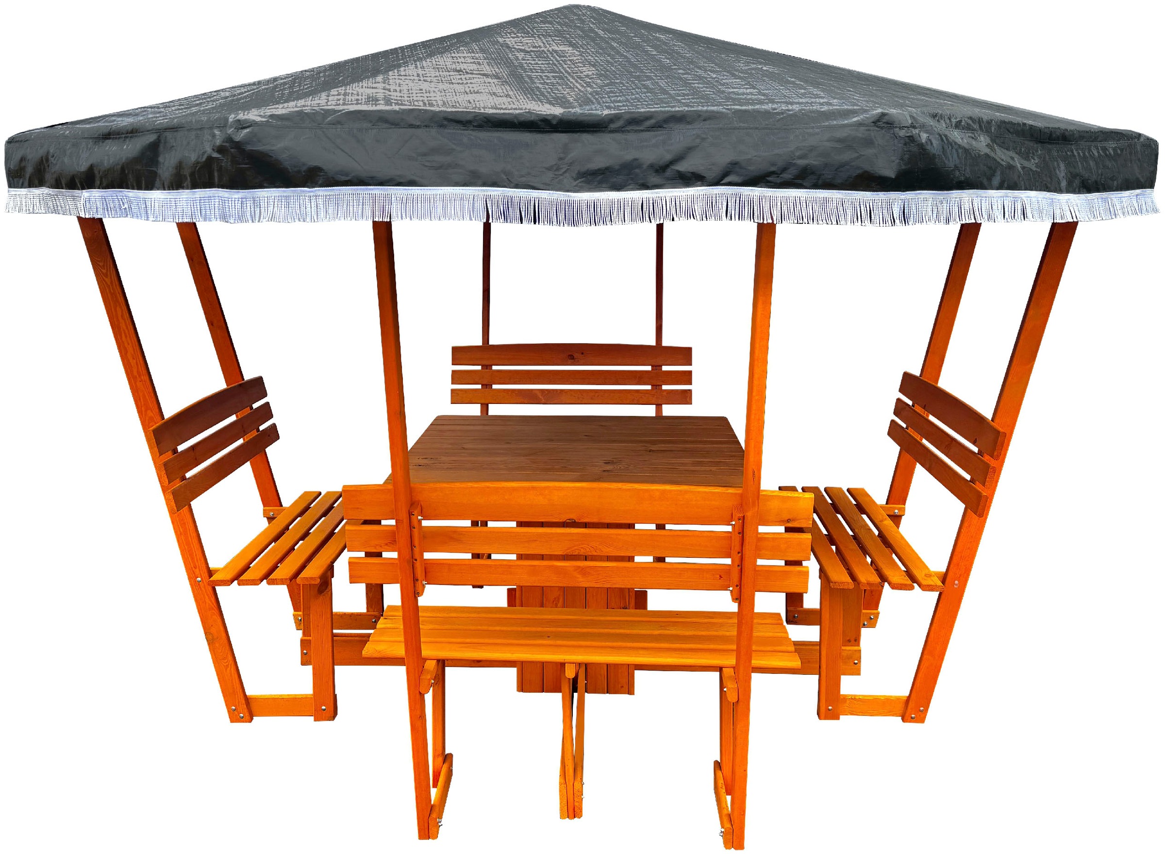 promadino Holzpavillon »Rosenheim«, (Set), BxT: 304x304 cm, inkl. Sitzgruppe