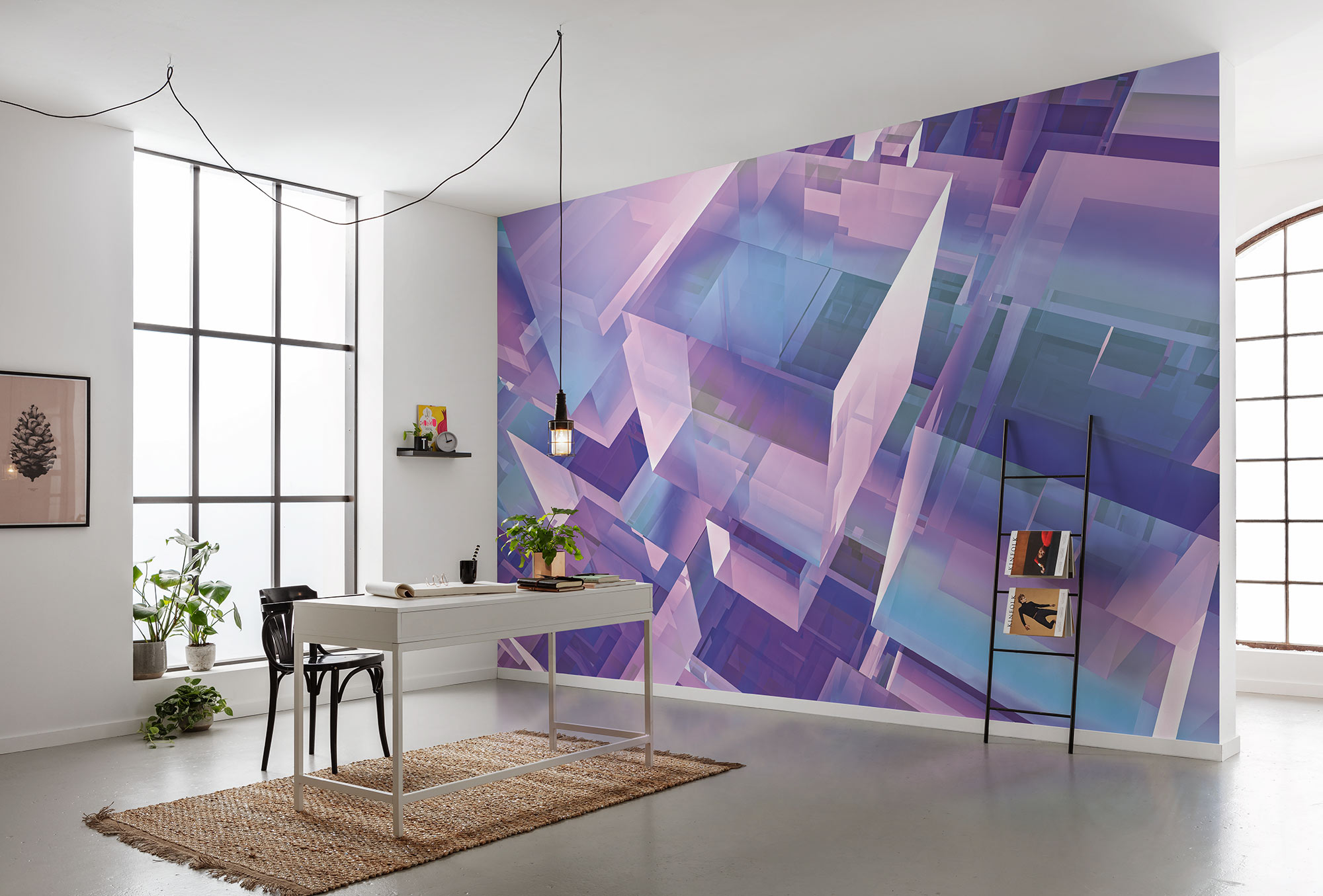 Komar Fototapete "Komar Vlies Fototapete - Holographicubical - Größe 350 x 250 cm" bedruckt glatt