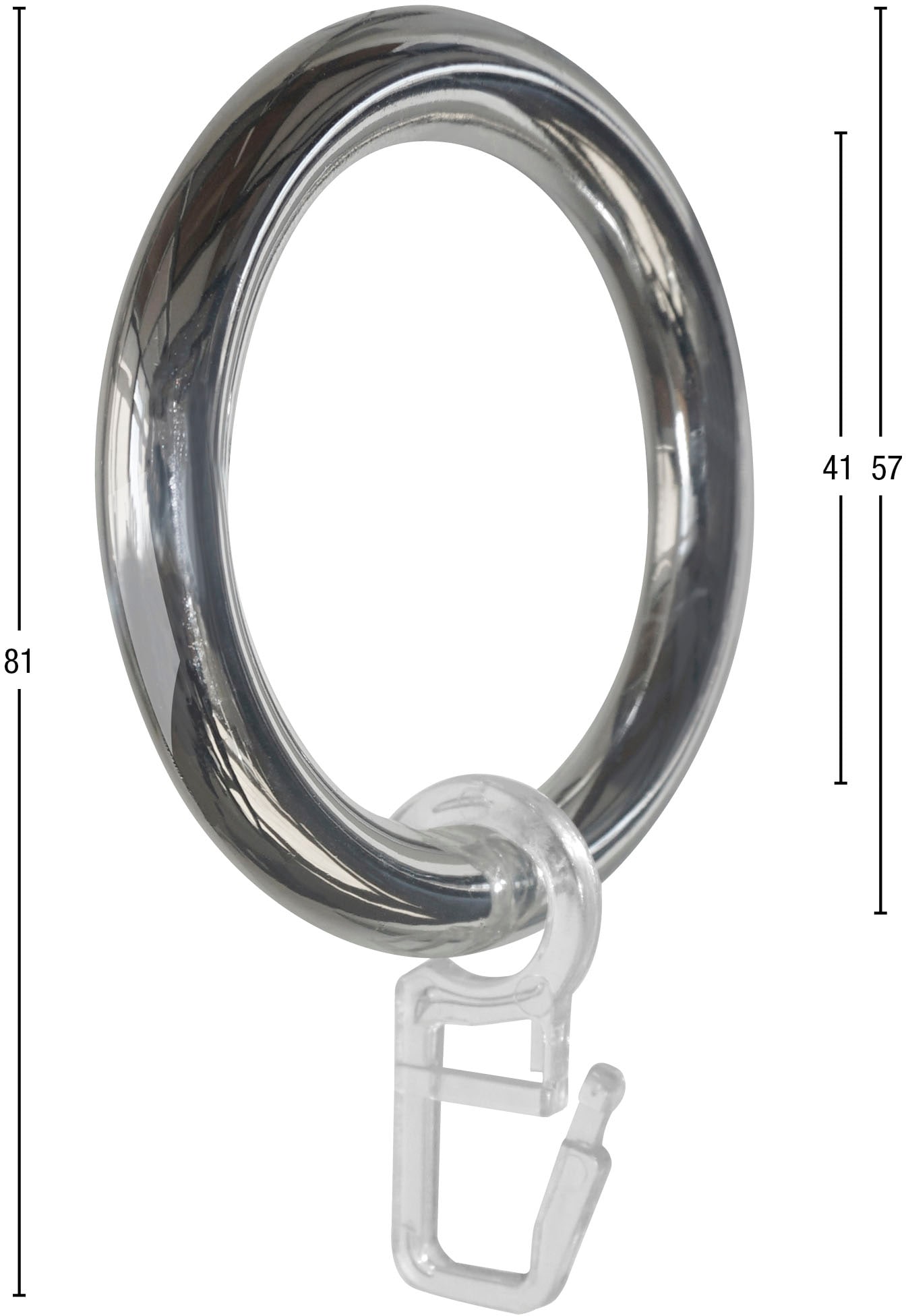 GARESA Gardinenring »Kunststoffring mit Haken«, für (20 einfache BAUR bis Durchmesser 28mm, St.), | Montage