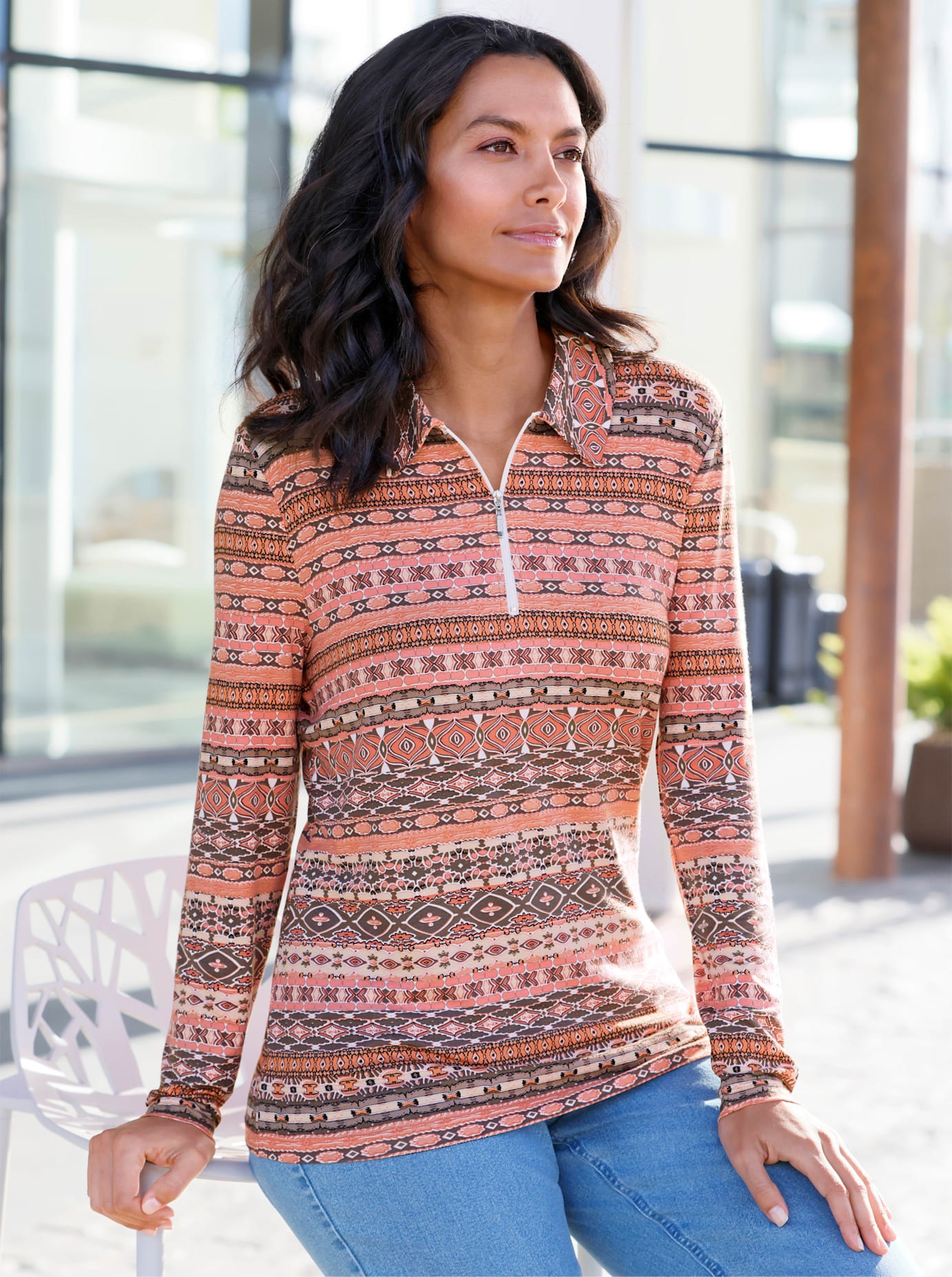 Casual Looks Poloshirt "Druck-Shirt", 1 Stk. günstig online kaufen