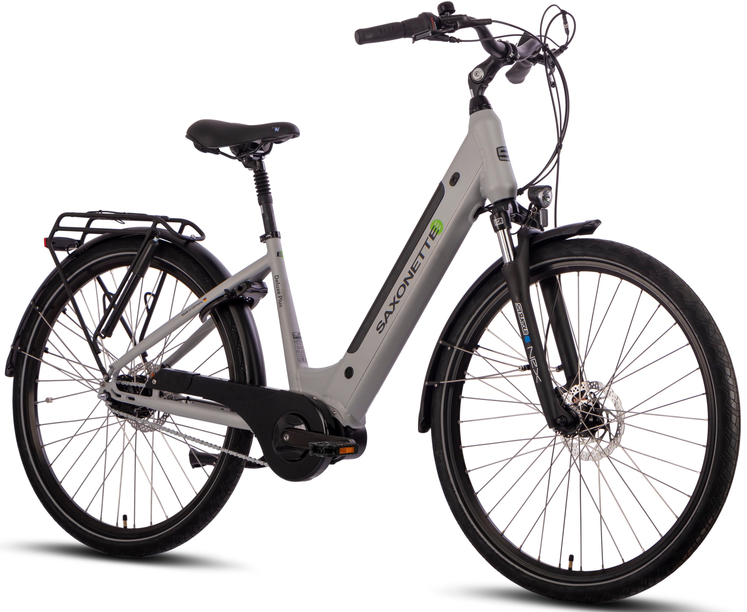 SAXONETTE E-Bike »Saxonette Deluxe Plus«, 7 Gang, Shimano, Nexus, Mittelmotor 250 W, Pedelec, Elektrofahrrad für Damen u. Herren, Cityrad