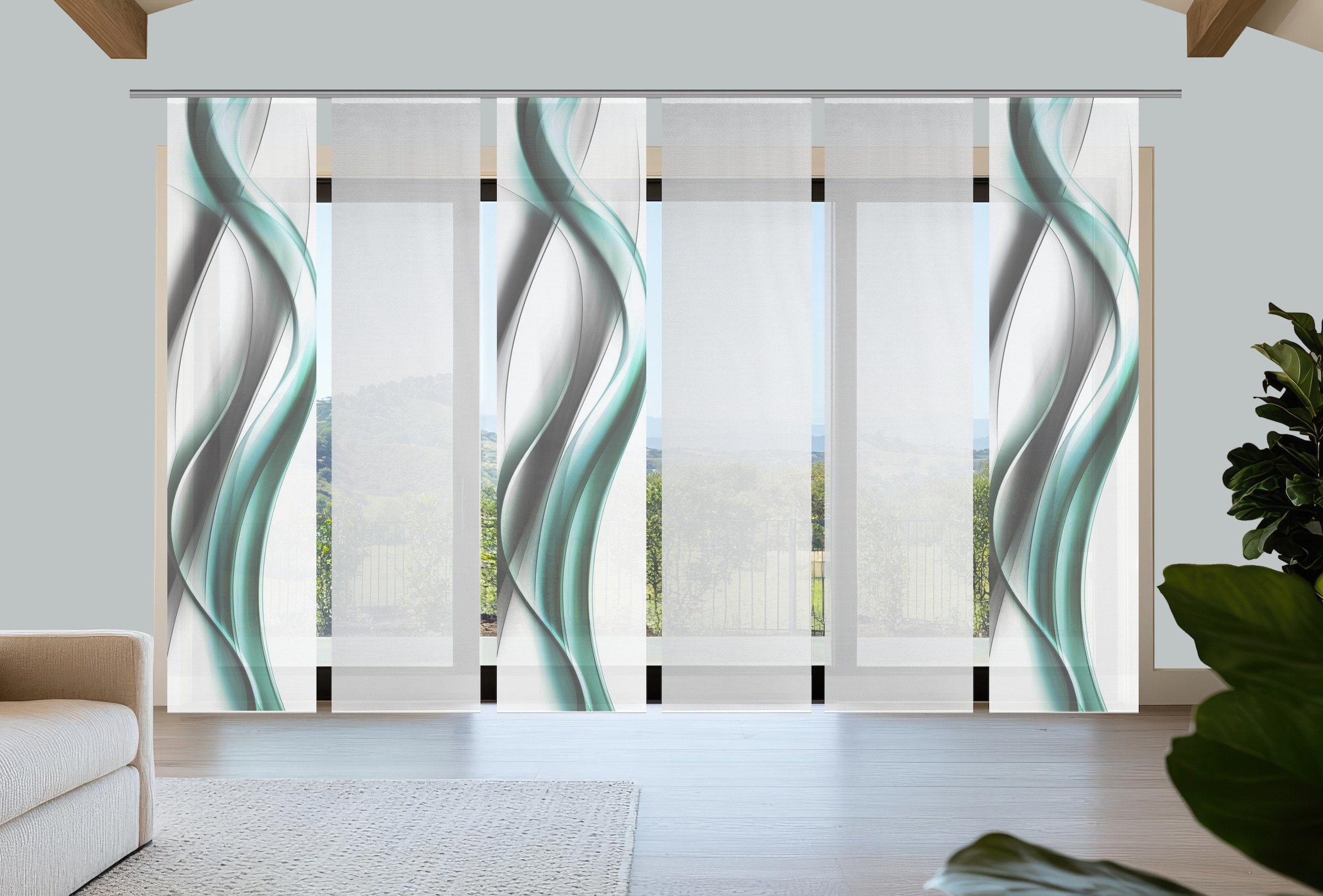 Vision S Schiebegardine "CARA" Paneelwagen 6 Stk. tlg. Schiebevorhang,Bambu günstig online kaufen