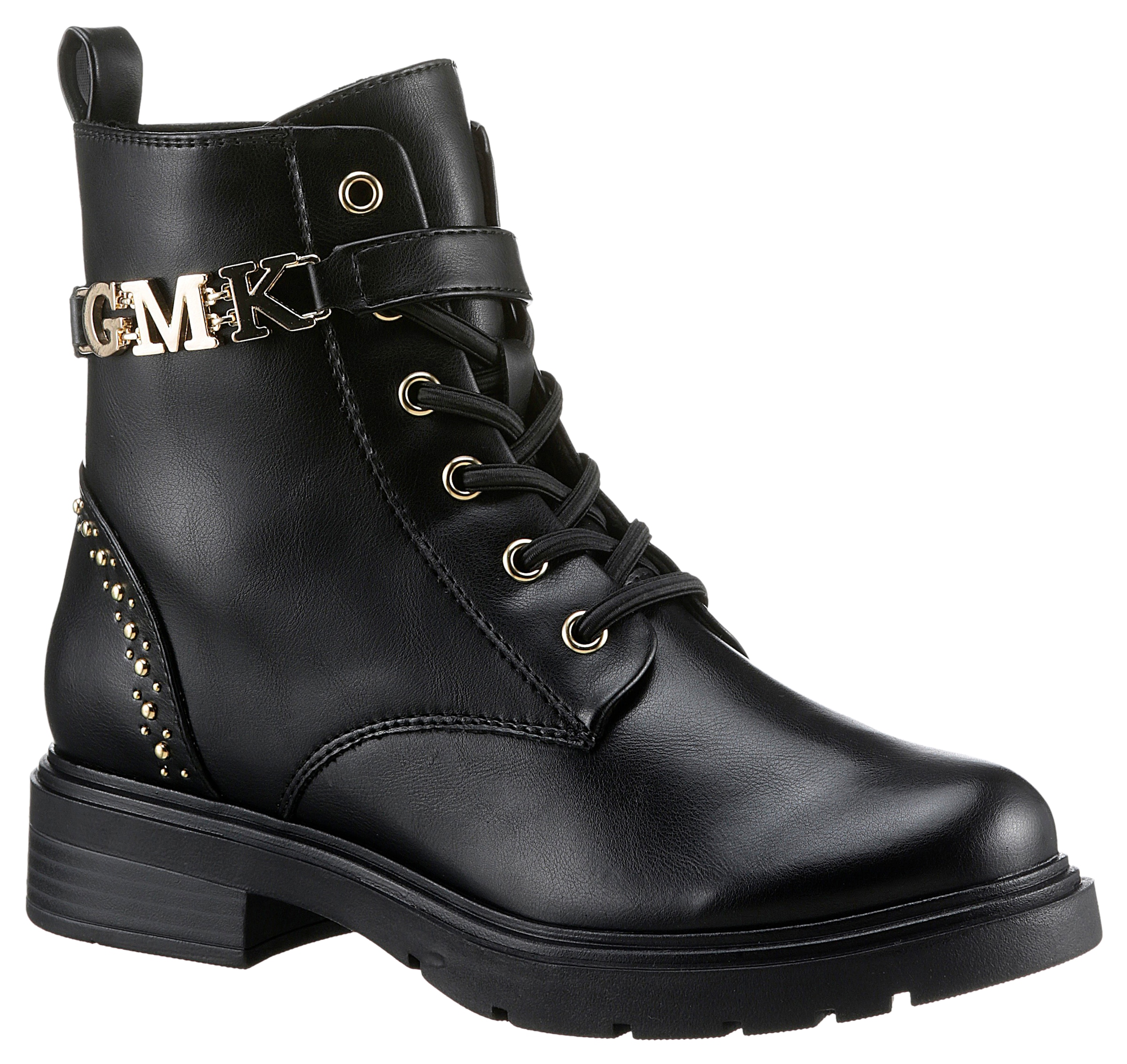 MARCO TOZZI by GMK Schnürboots »VERICO«, Blockabsatz, Schnürstiefelette, Chunky Boots mit Gummizug-Schnürung