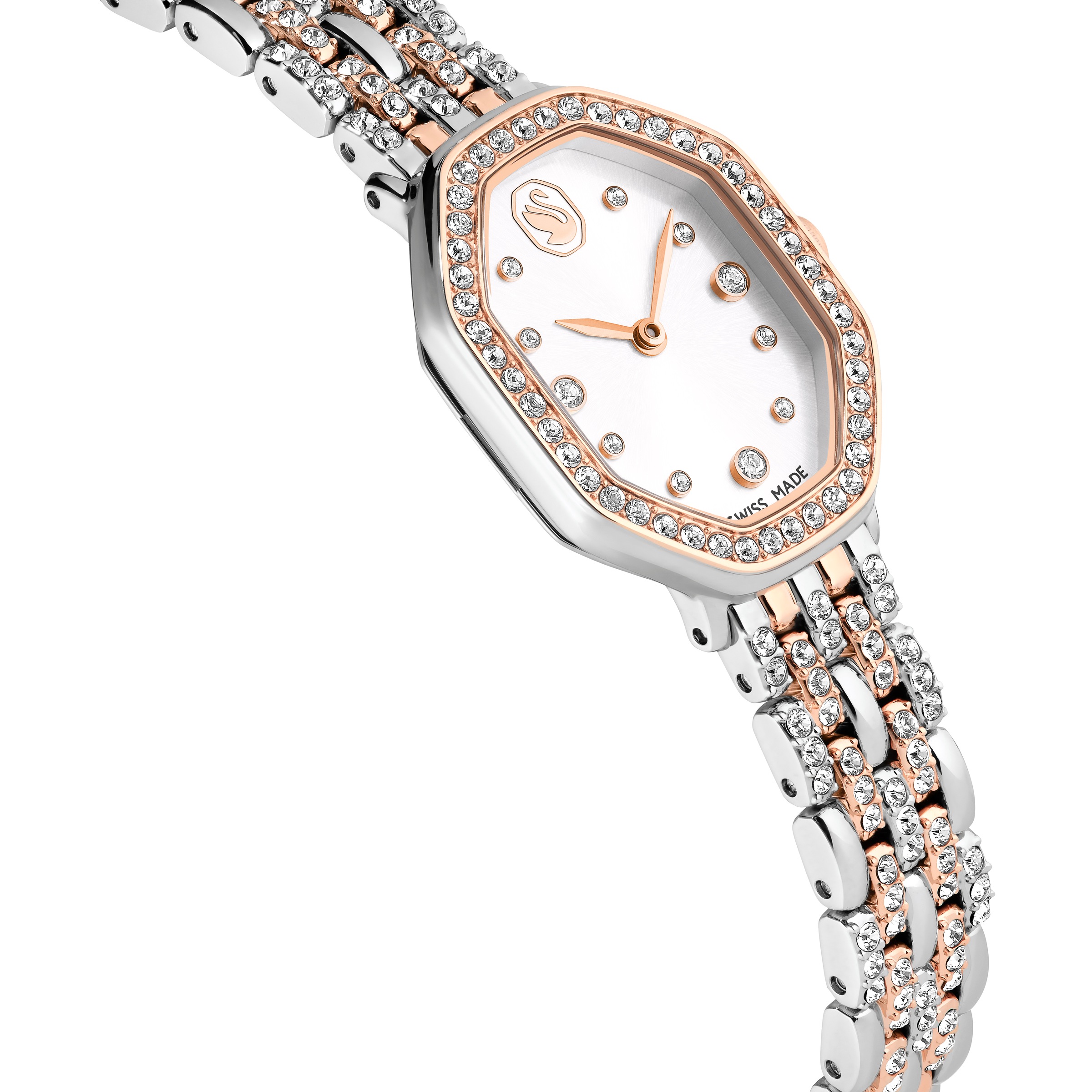 Swarovski Quarzuhr »DEXTERA OCTAGON«, Armbanduhr, Damenuhr, Swiss Made, Edelstahlarmband, analog