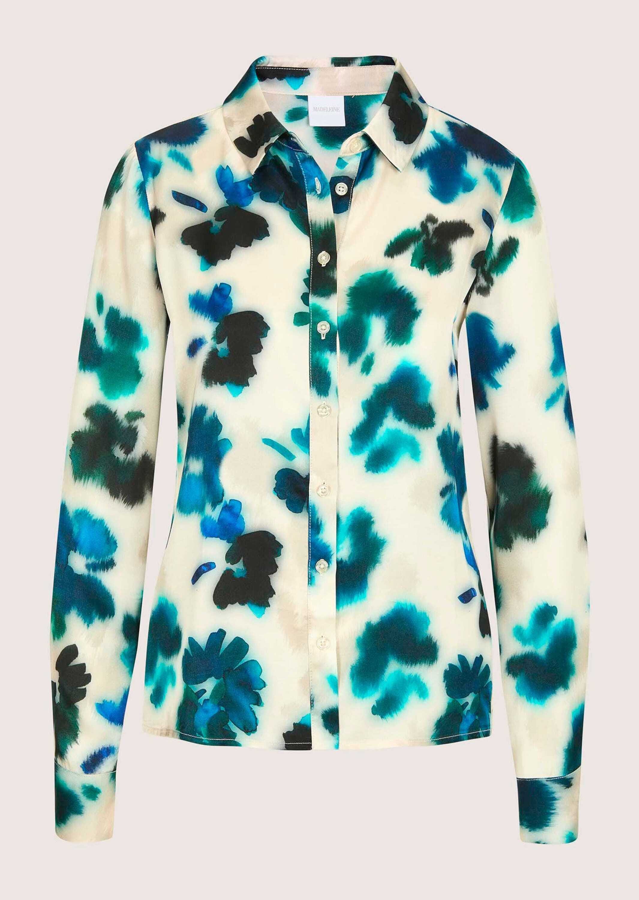 MADELEINE Langarmbluse "Hemdbluse Viskosebluse mit floralem Aquarellmuster" günstig online kaufen